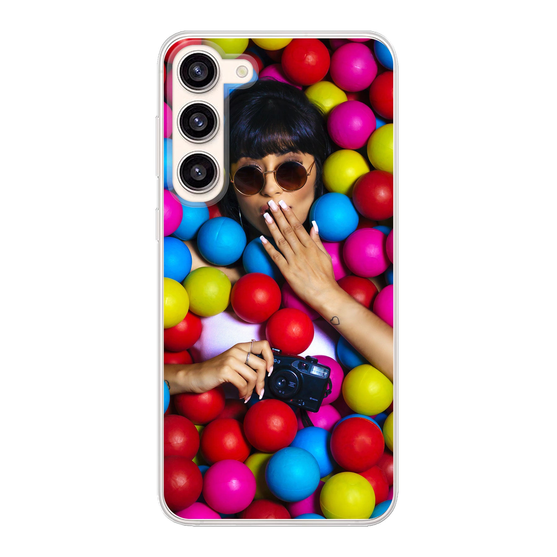 Samsung Galaxy S23 Plus Zachte hoes (achterkant bedrukt, transparant)