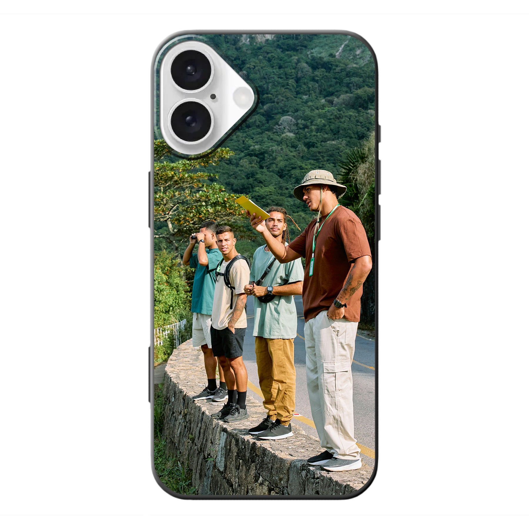 Apple iPhone 16 Biologisch afbreekbaar hoesje (achterkant bedrukt, zwart)