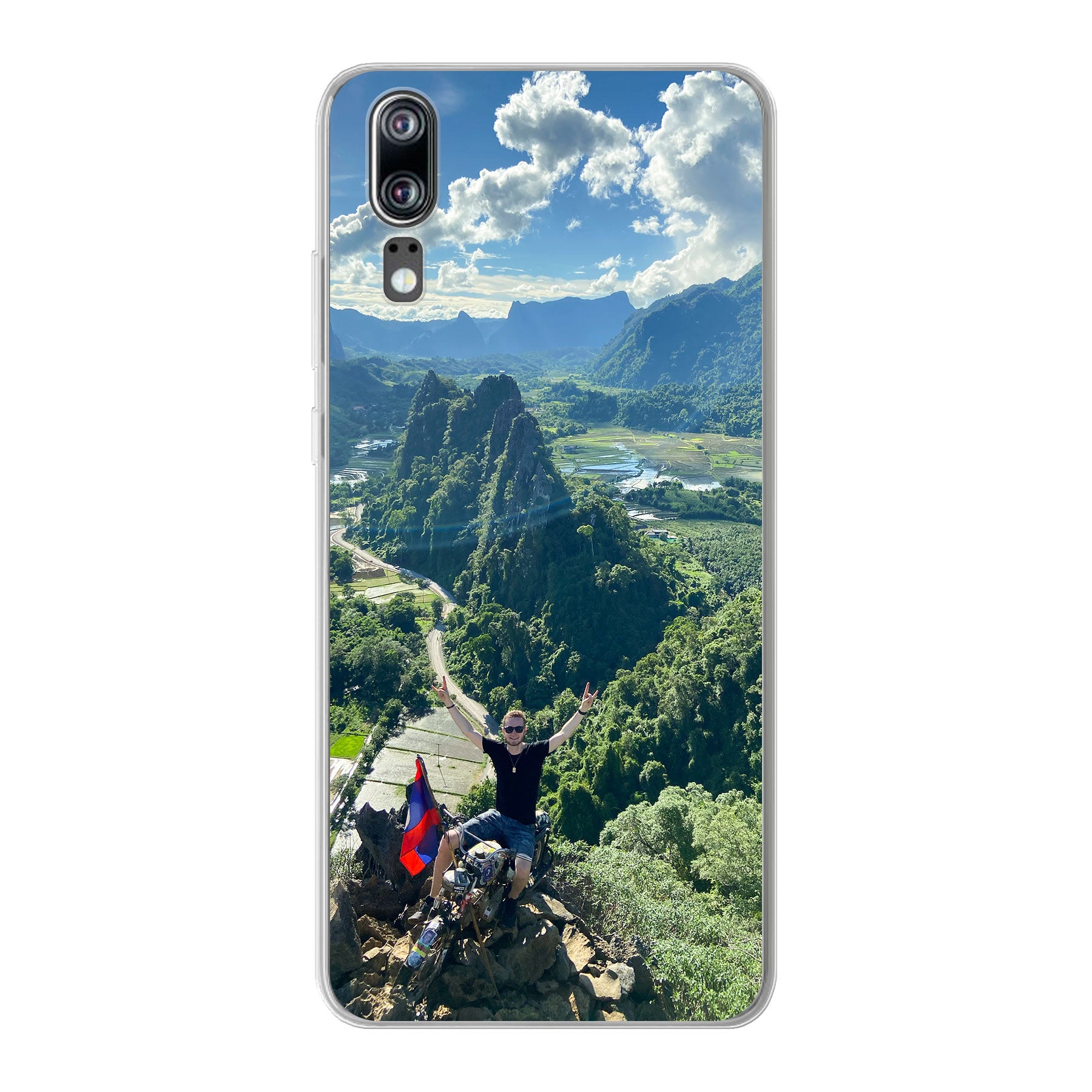 Huawei P20 Zachte hoes (achterkant bedrukt, transparant)