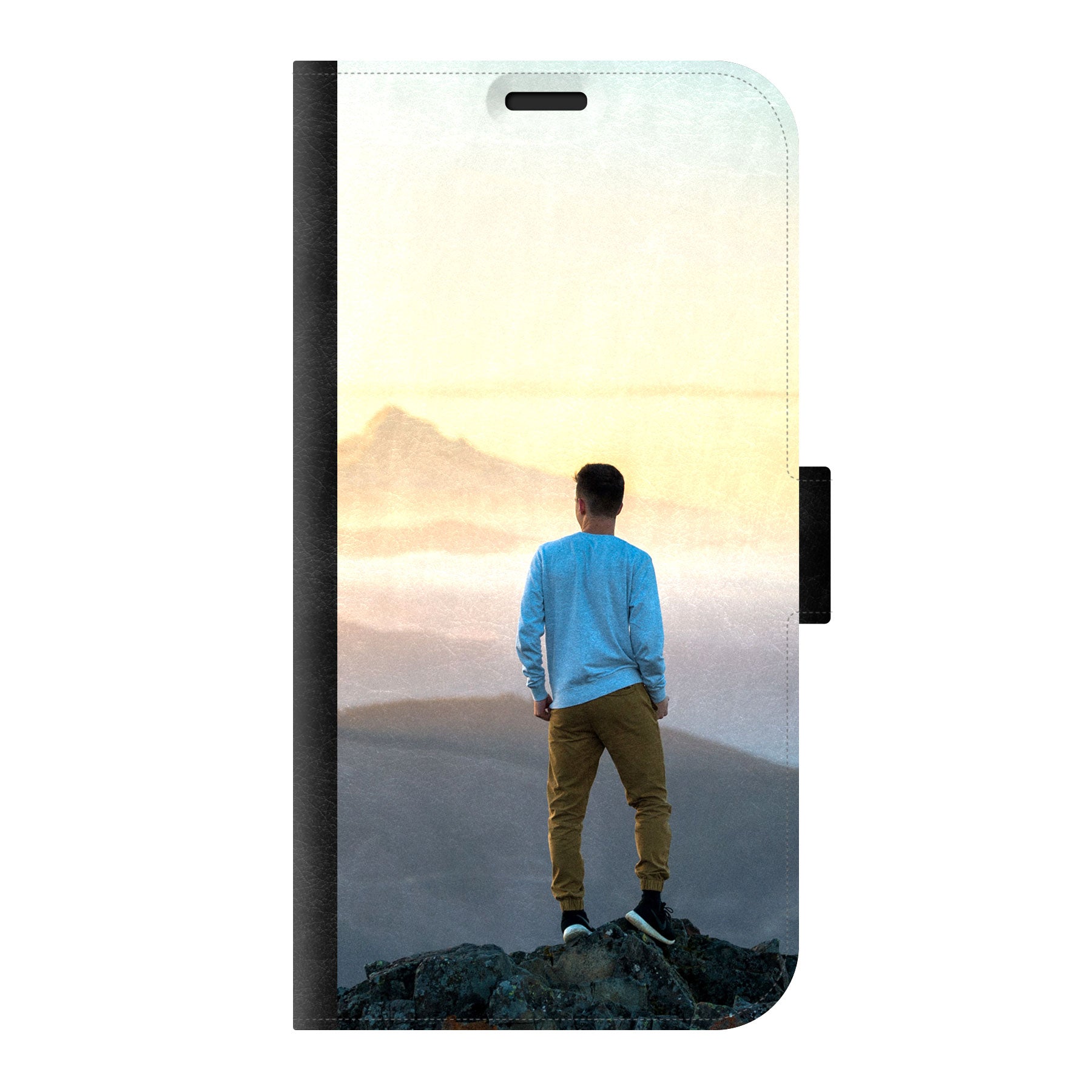 Apple iPhone X / iPhone Xs Wallet hoesje (voorzijde bedrukt, zwart)