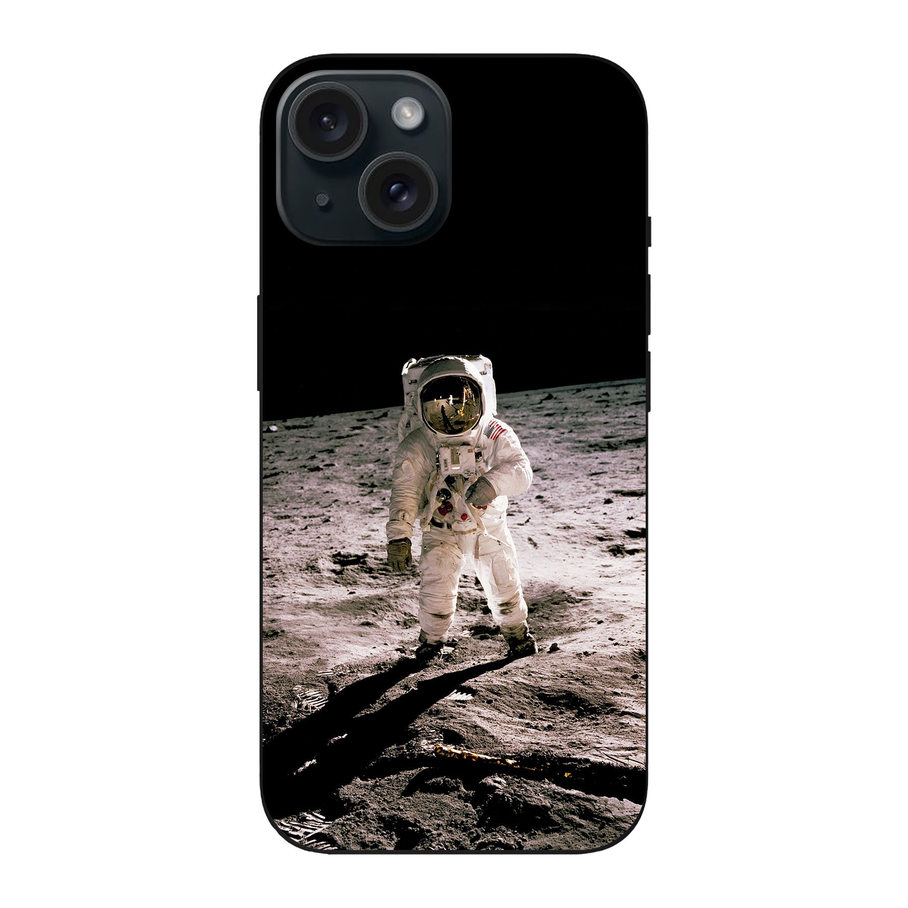 Apple iPhone 15 Zachte hoes (achterkant bedrukt, zwart)