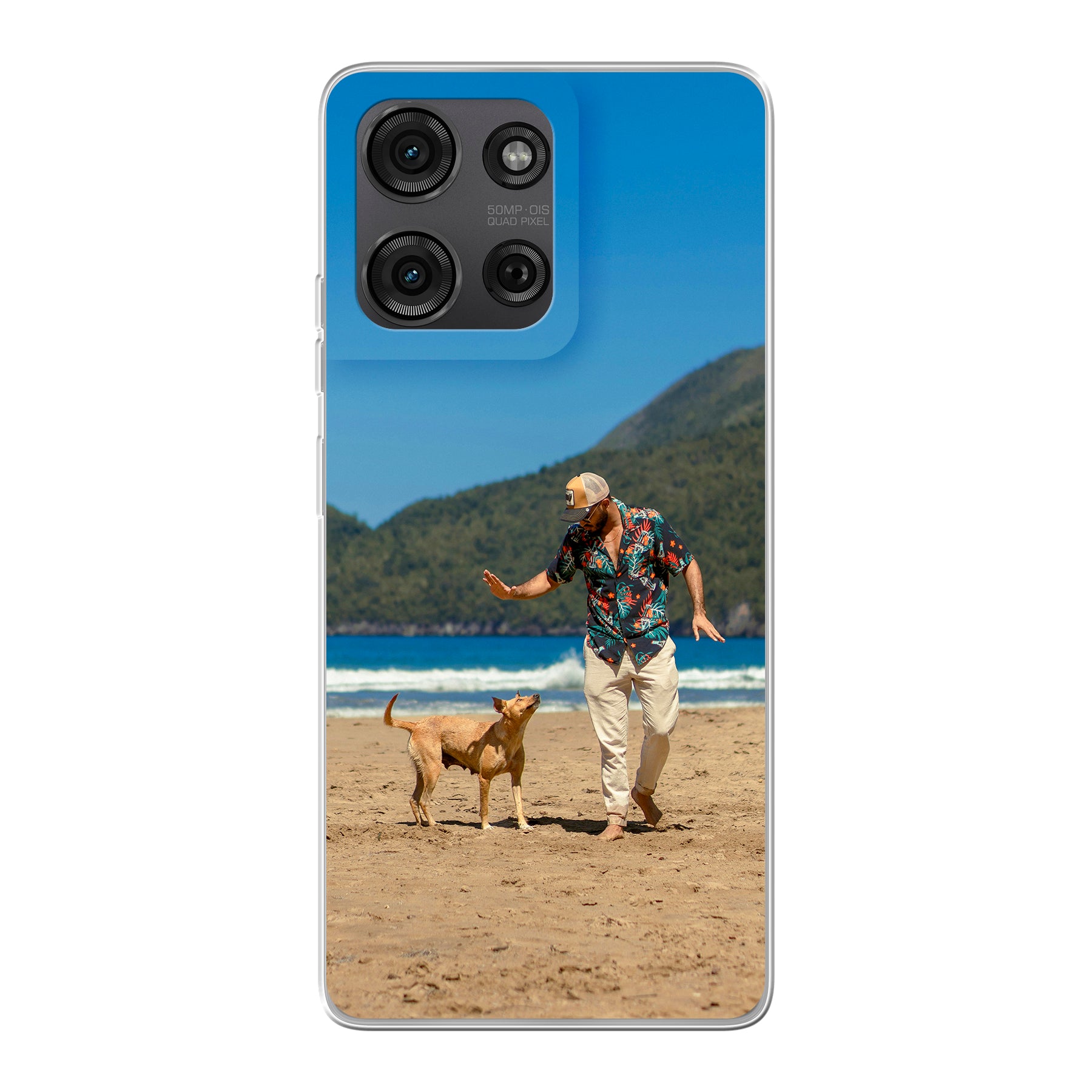 Motorola Moto G75 Soft case (back printed, transparent)