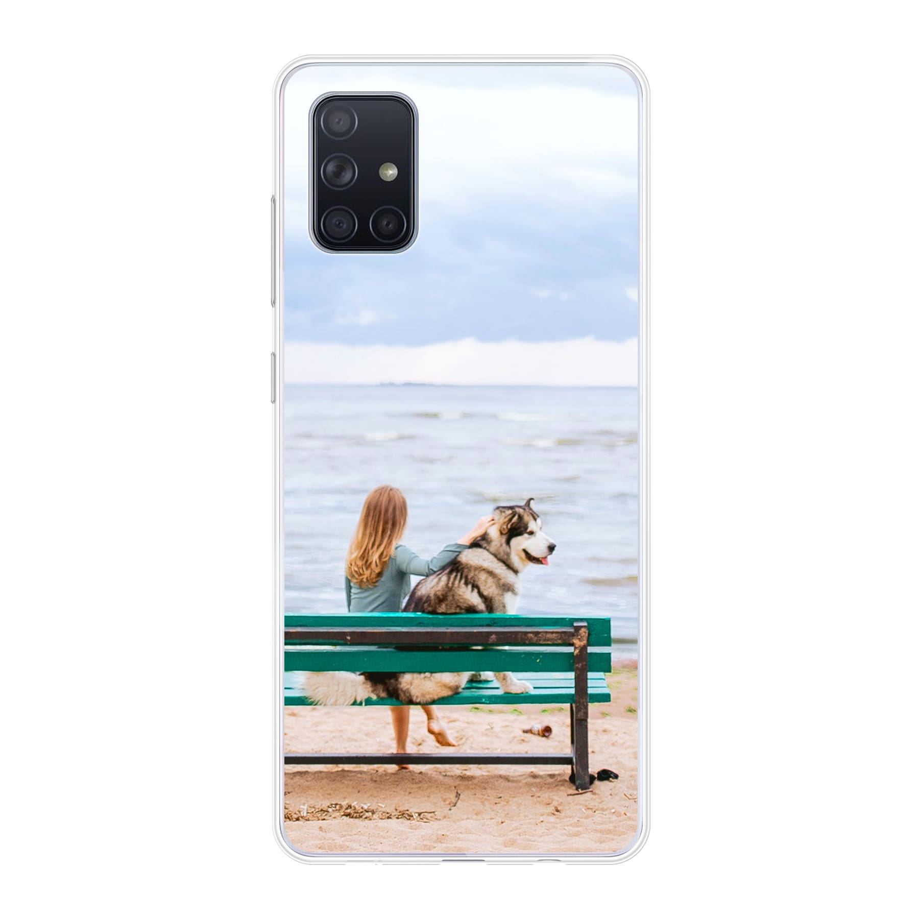 Samsung Galaxy A71 4G Zachte hoes (achterkant bedrukt, transparant)