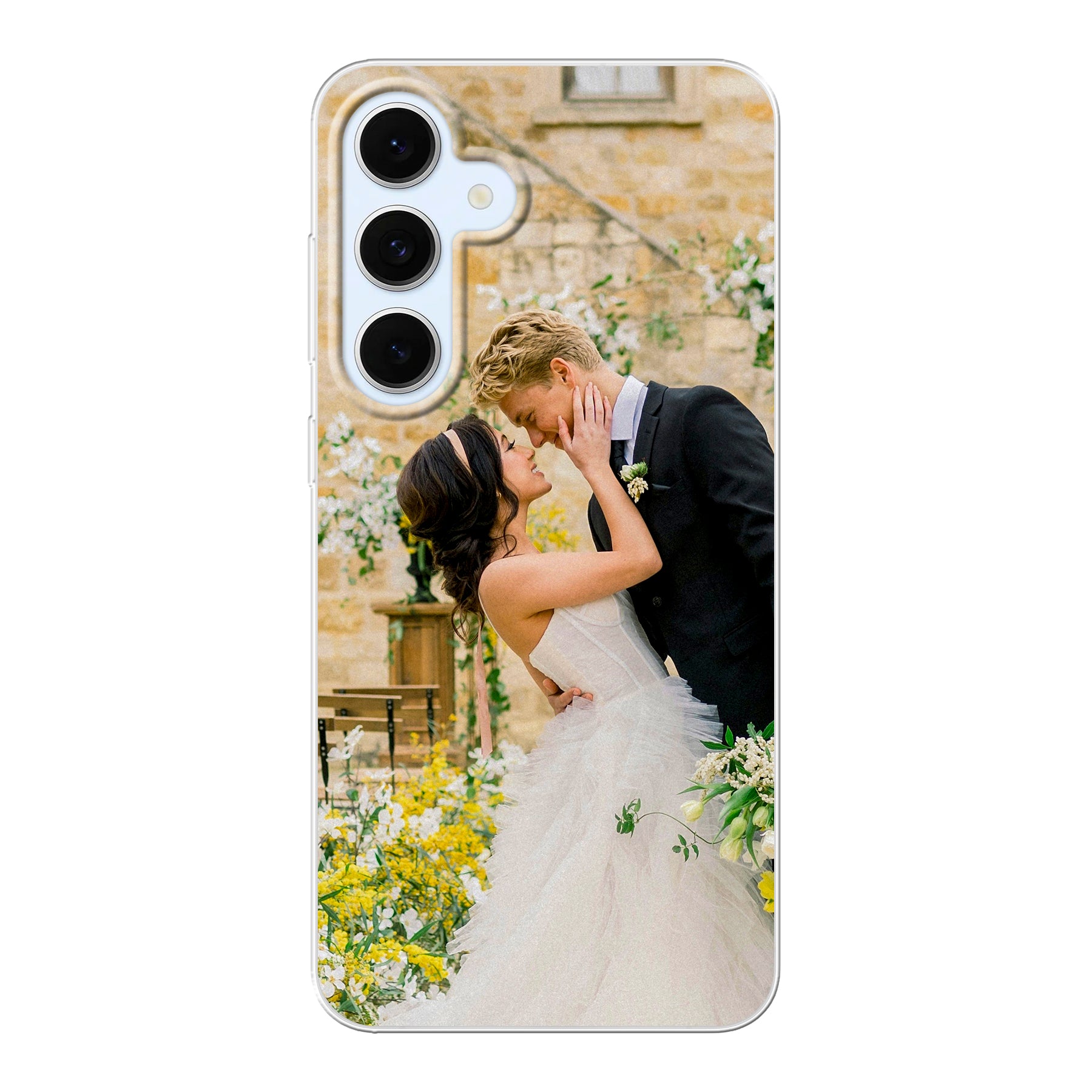 Samsung Galaxy S24 FE Zachte hoes (achterkant bedrukt, transparant)