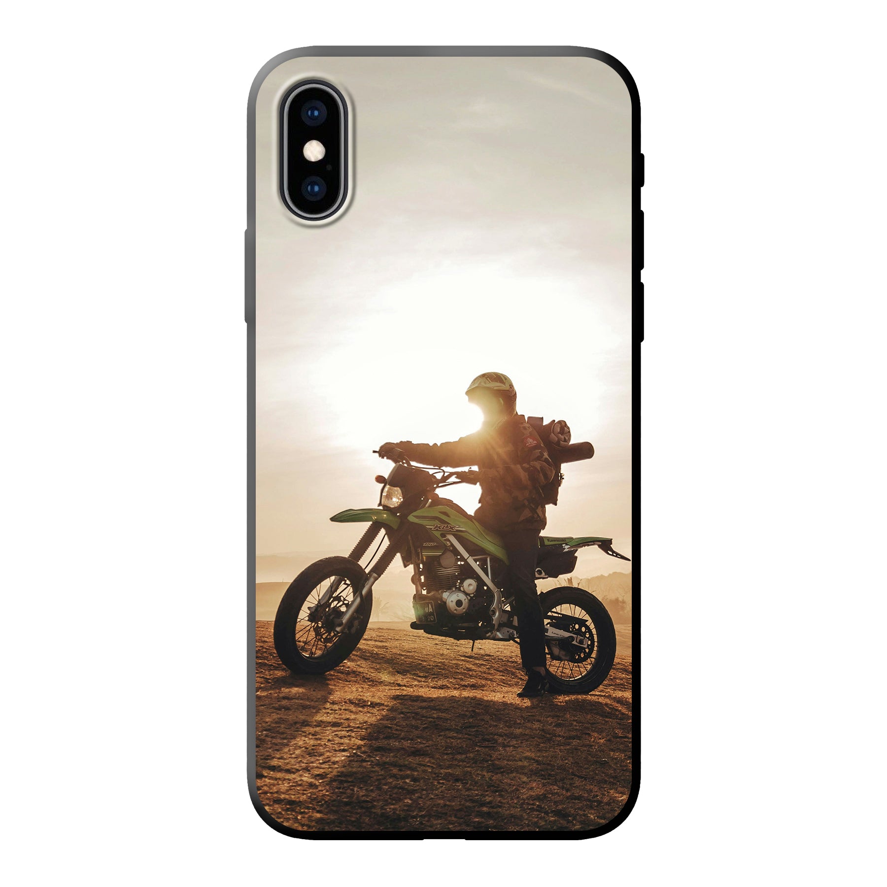 Apple iPhone X / Xs Zachte case (achterkant bedrukt, zwart)