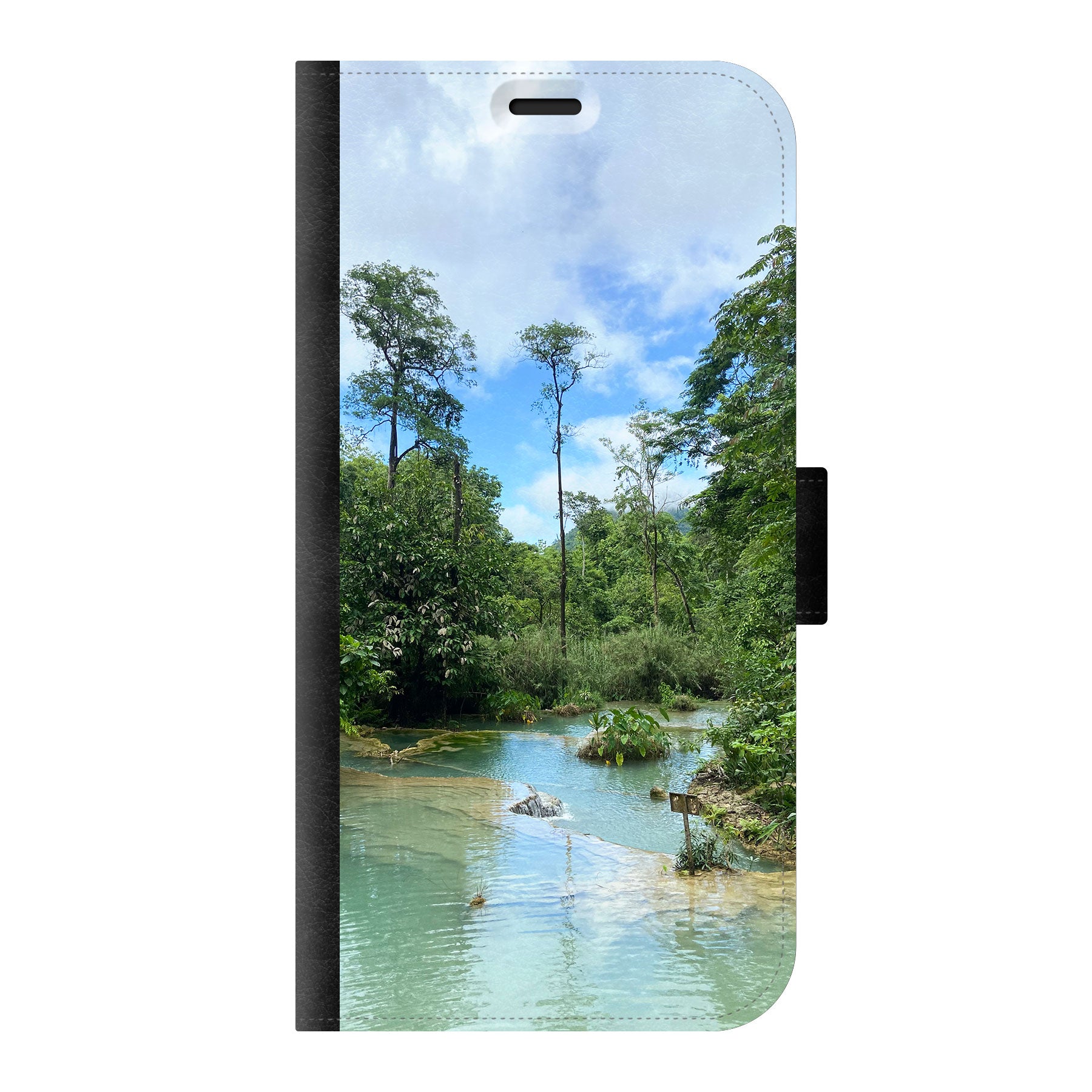 Apple iPhone 11 Pro Max Wallet hoesje (voorzijde bedrukt, zwart)