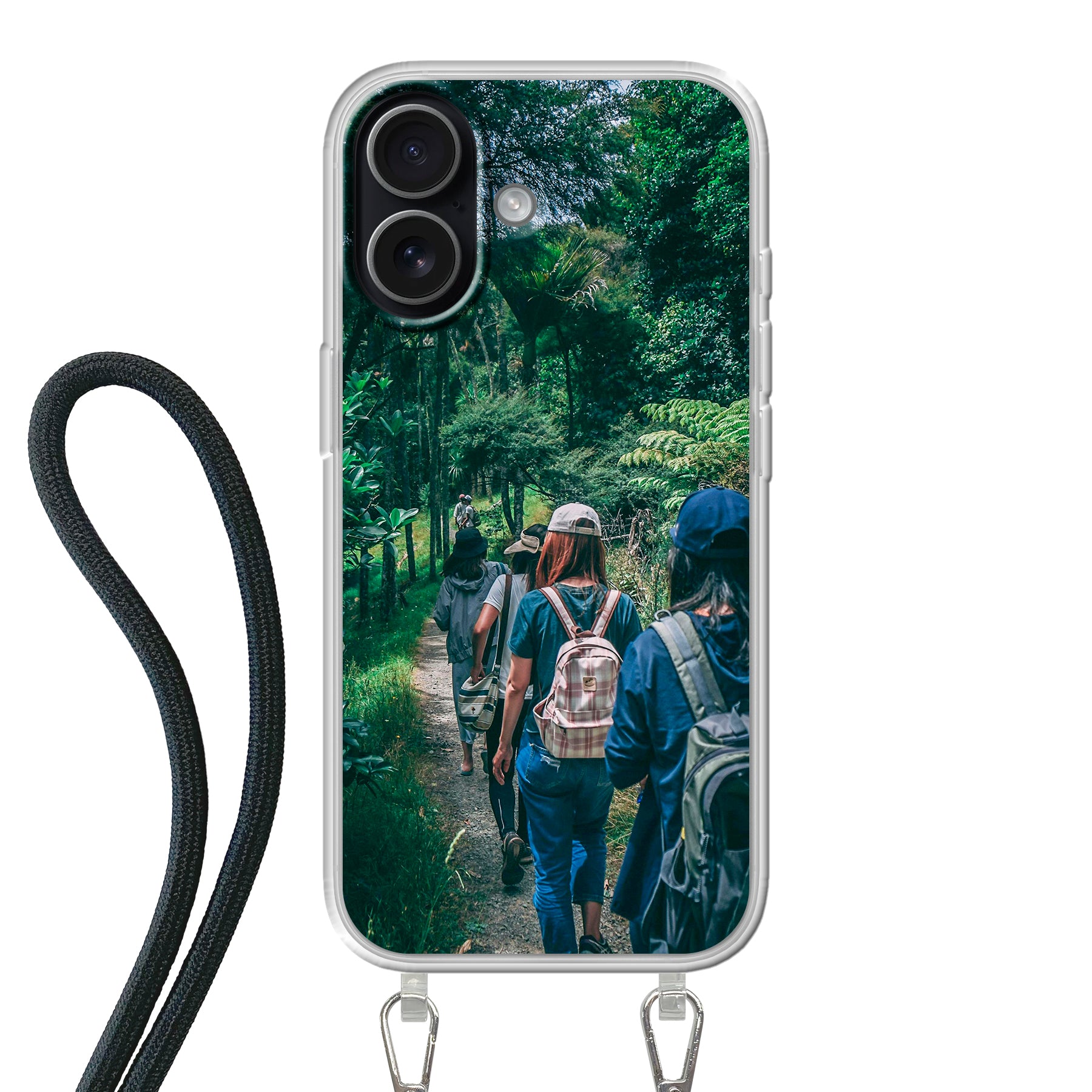 Apple iPhone 17 Crossbody hoesje (achterkant bedrukt, transparant)