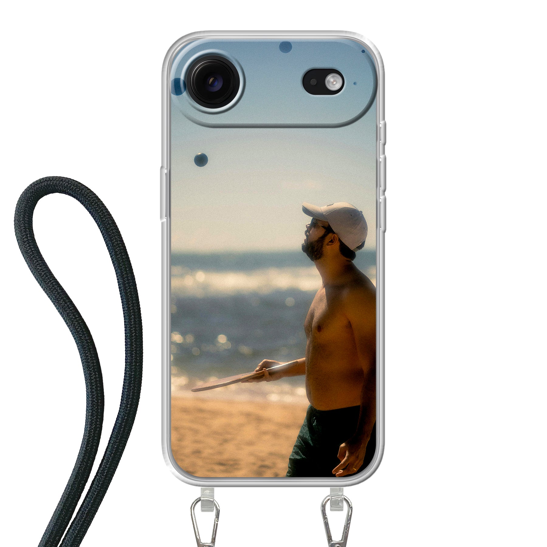 Apple iPhone Air Crossbody hoesje (achterkant bedrukt, transparant)