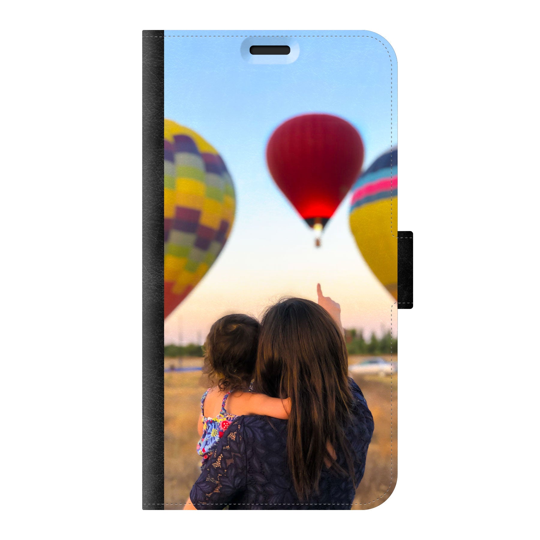 Samsung Galaxy S10e Wallet hoesje (voorzijde bedrukt, zwart)