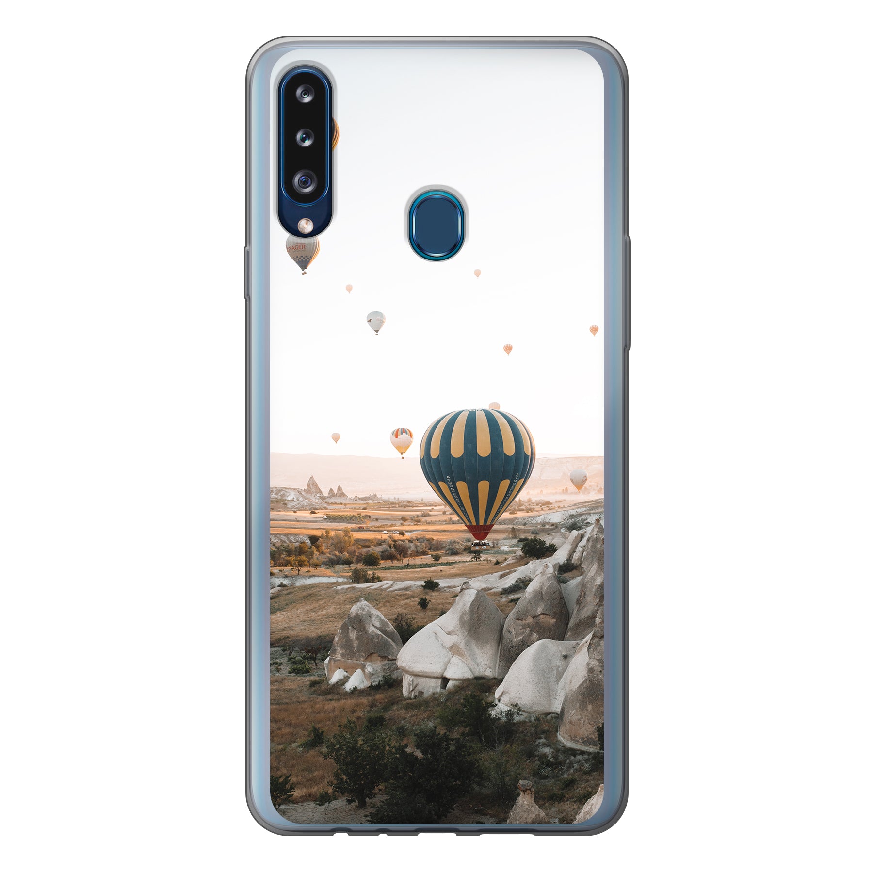 Samsung Galaxy A20s Zachte hoes (achterkant bedrukt, transparant)