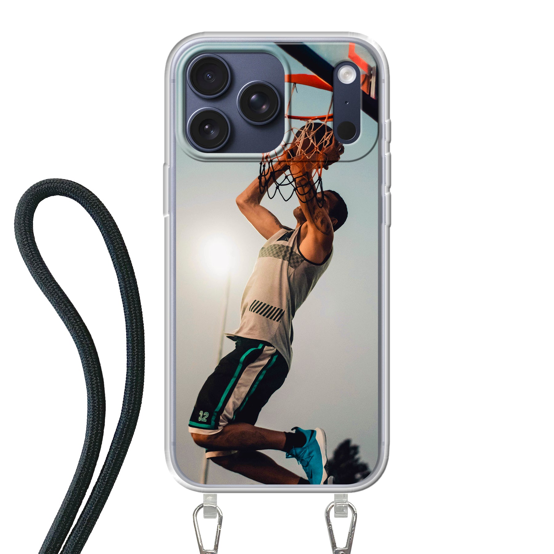 Apple iPhone 17 Pro Max Crossbody hoesje (achterkant bedrukt, transparant)