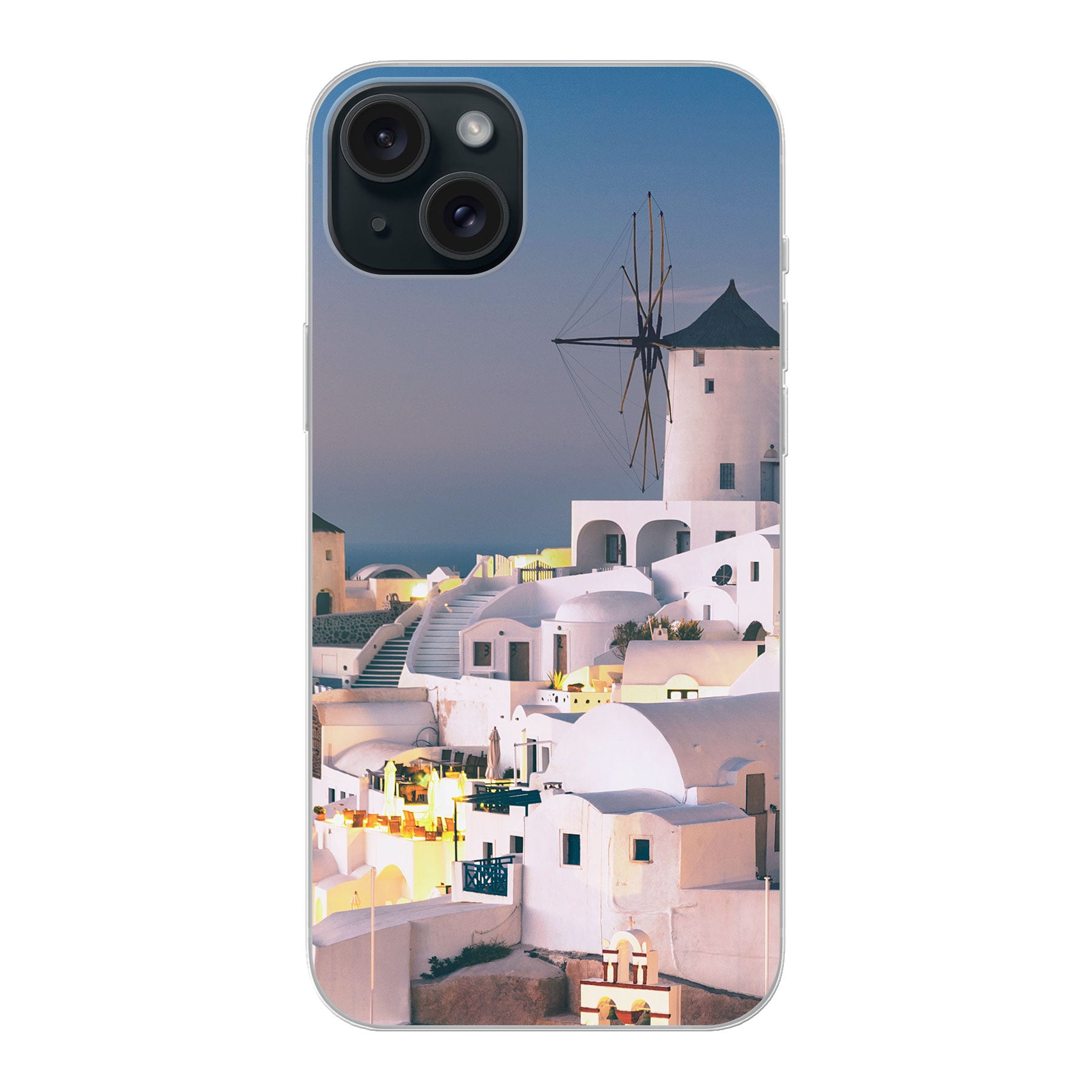 Apple iPhone 15 Plus Zachte hoes (achterkant bedrukt, transparant)