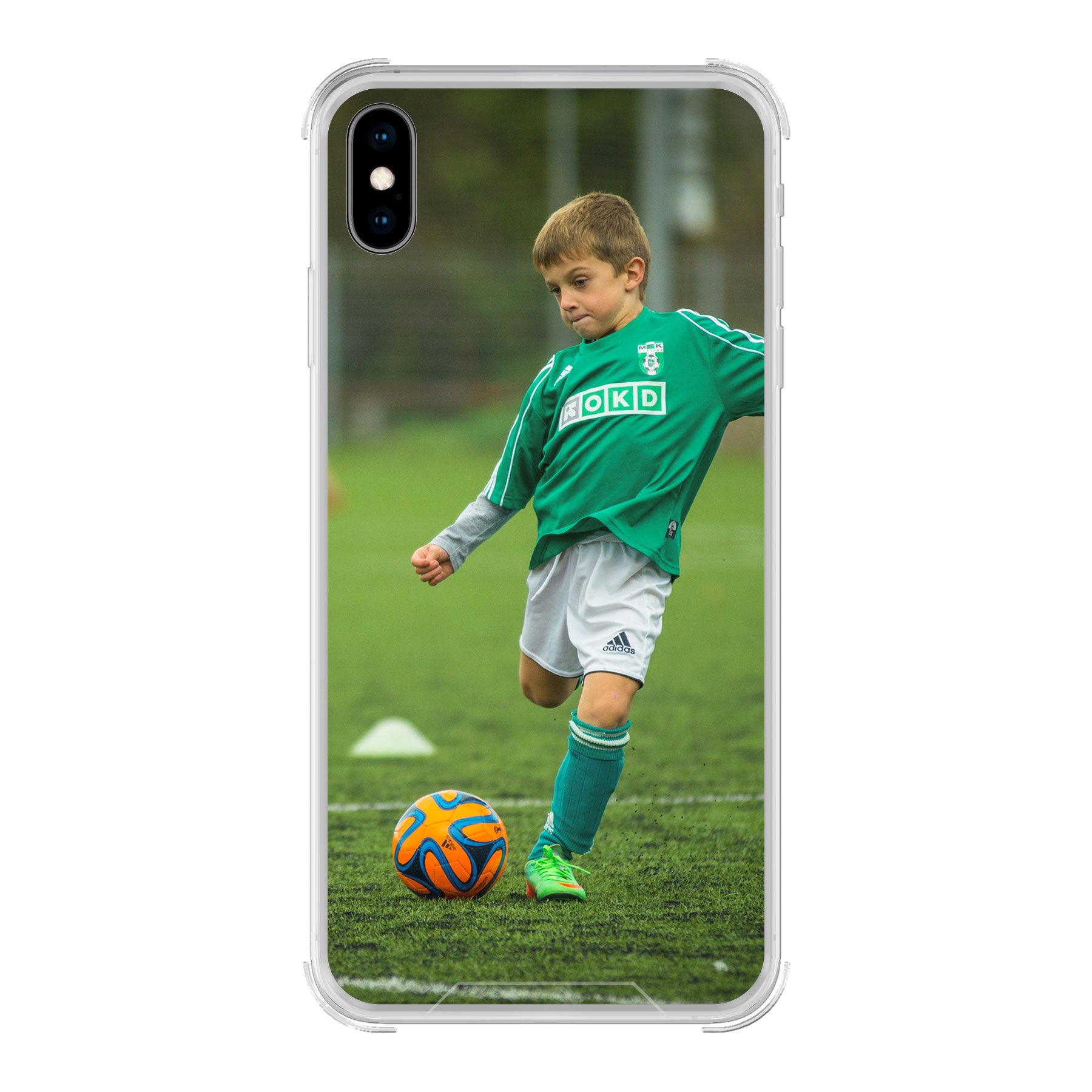 Apple iPhone Xs Max Bumper case (achterkant bedrukt, transparant)