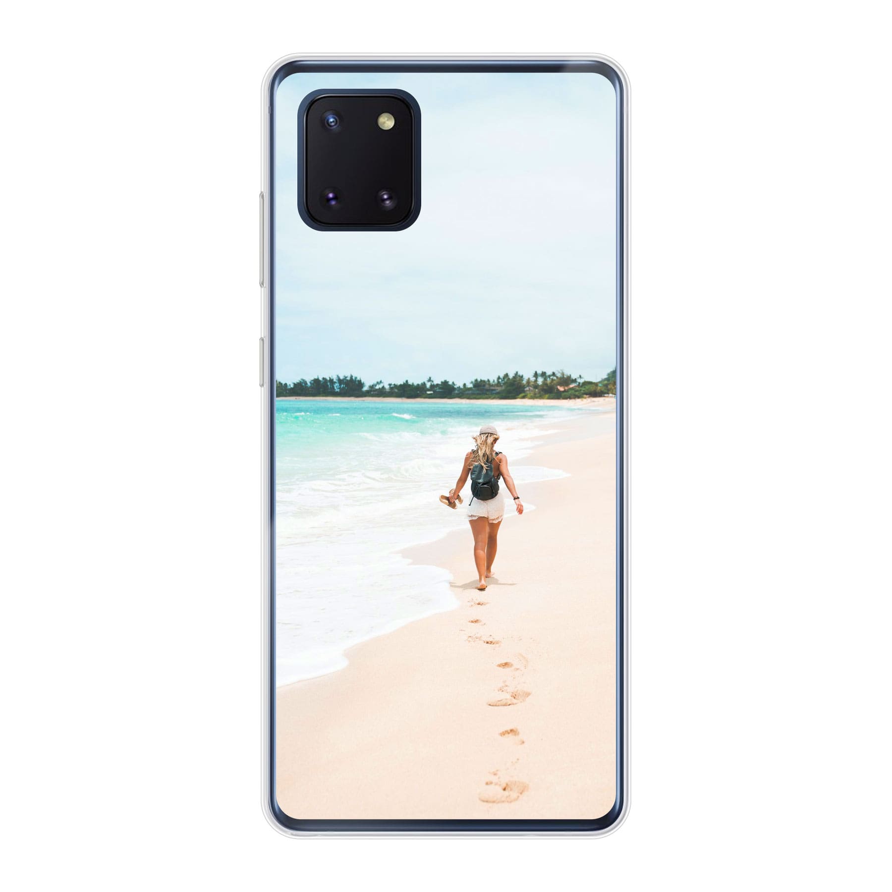 Samsung Galaxy Note 10 Lite Zachte hoes (achterkant bedrukt, transparant)