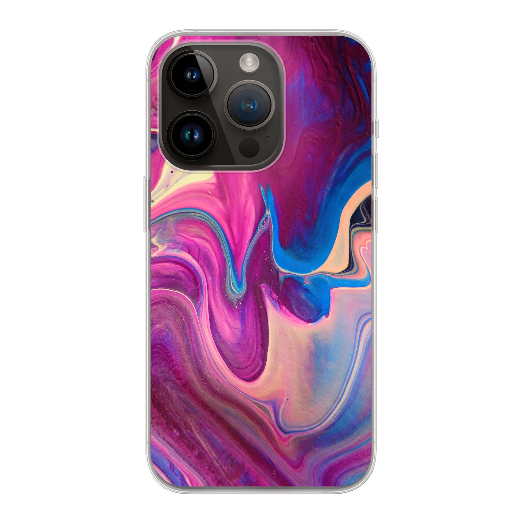 Apple iPhone 14 Pro Zachte hoes (achterkant bedrukt, transparant)