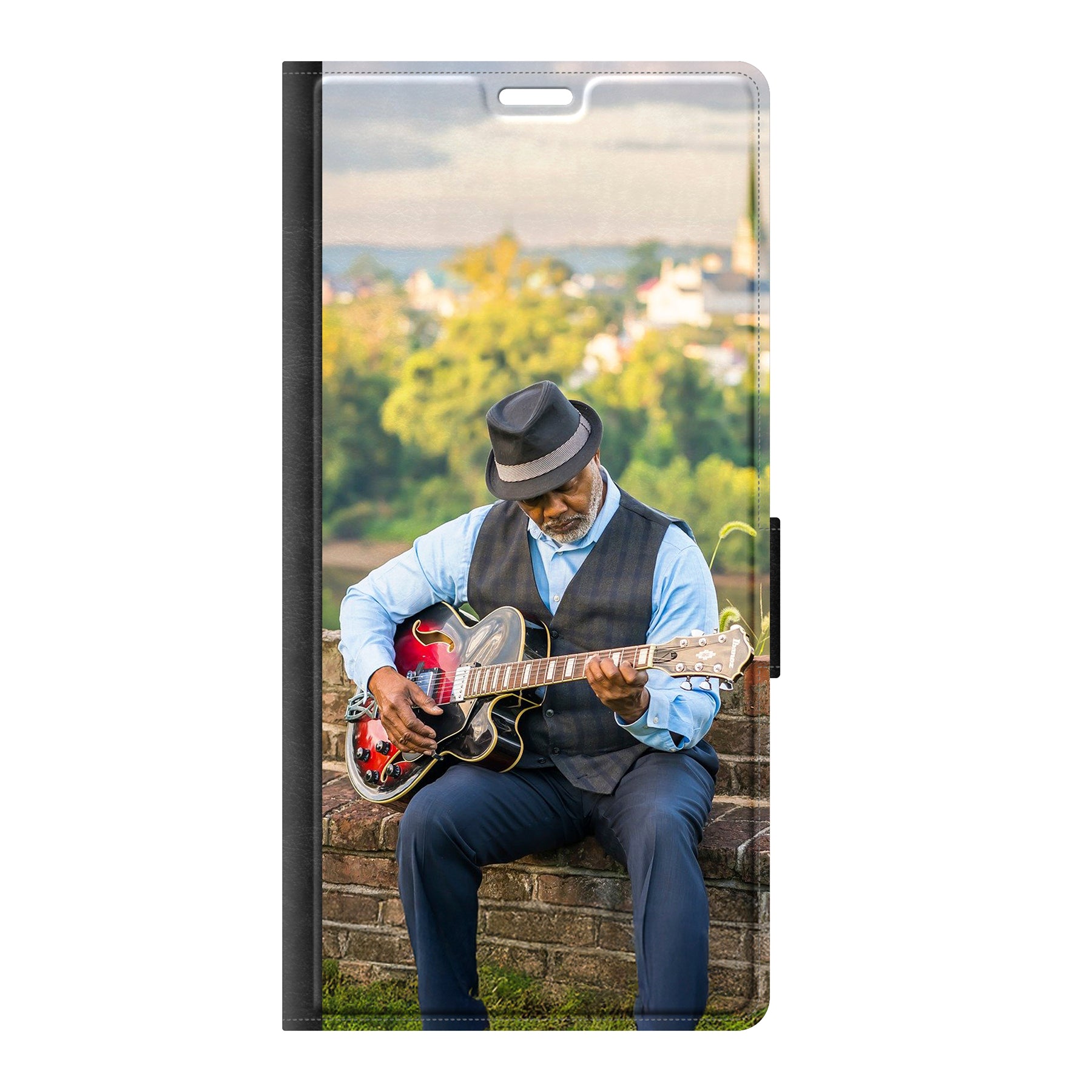 Samsung Galaxy S25 Ultra Wallet hoesje (voorzijde bedrukt, zwart)