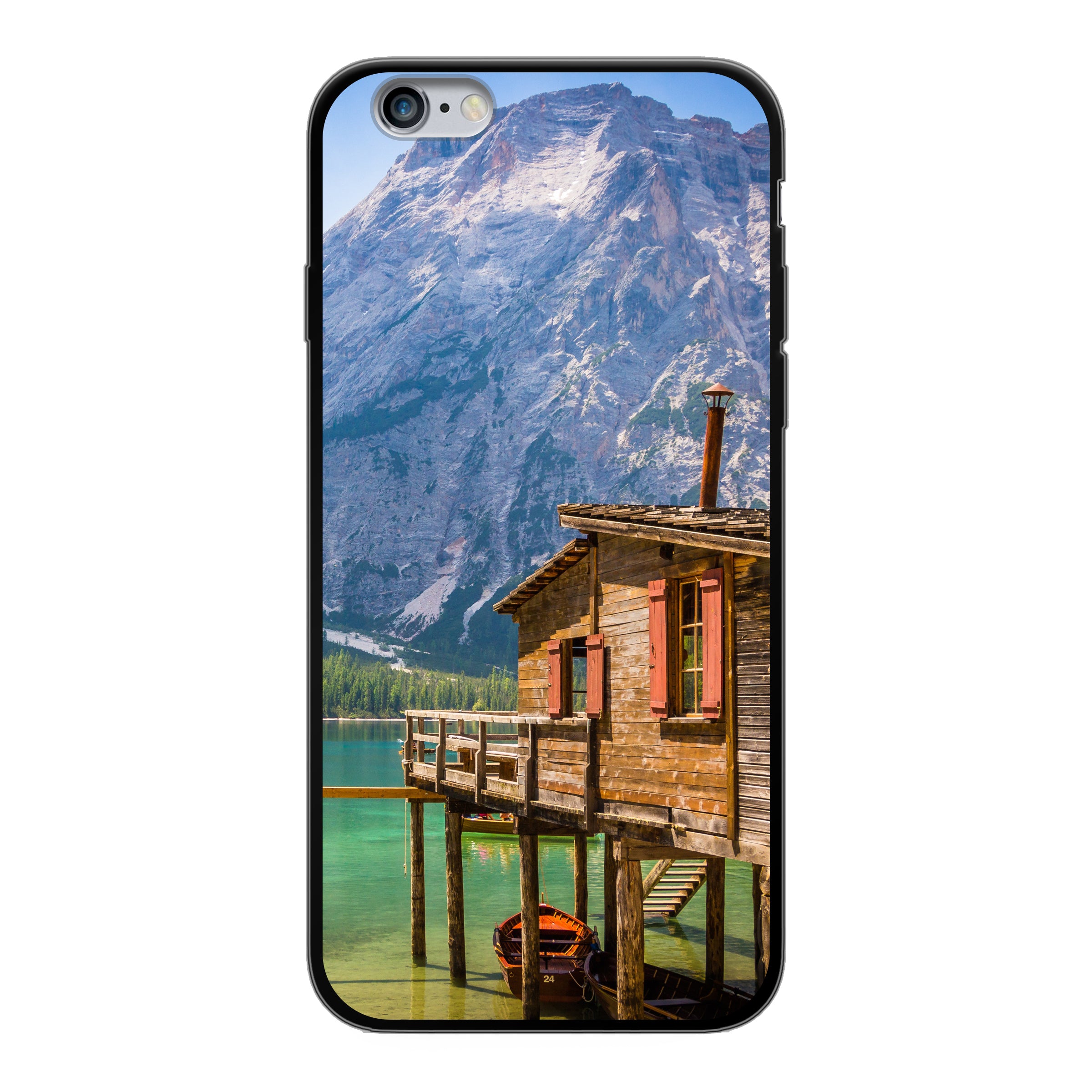 Apple iPhone 6 / 6s Zachte hoes (achterkant bedrukt, zwart)