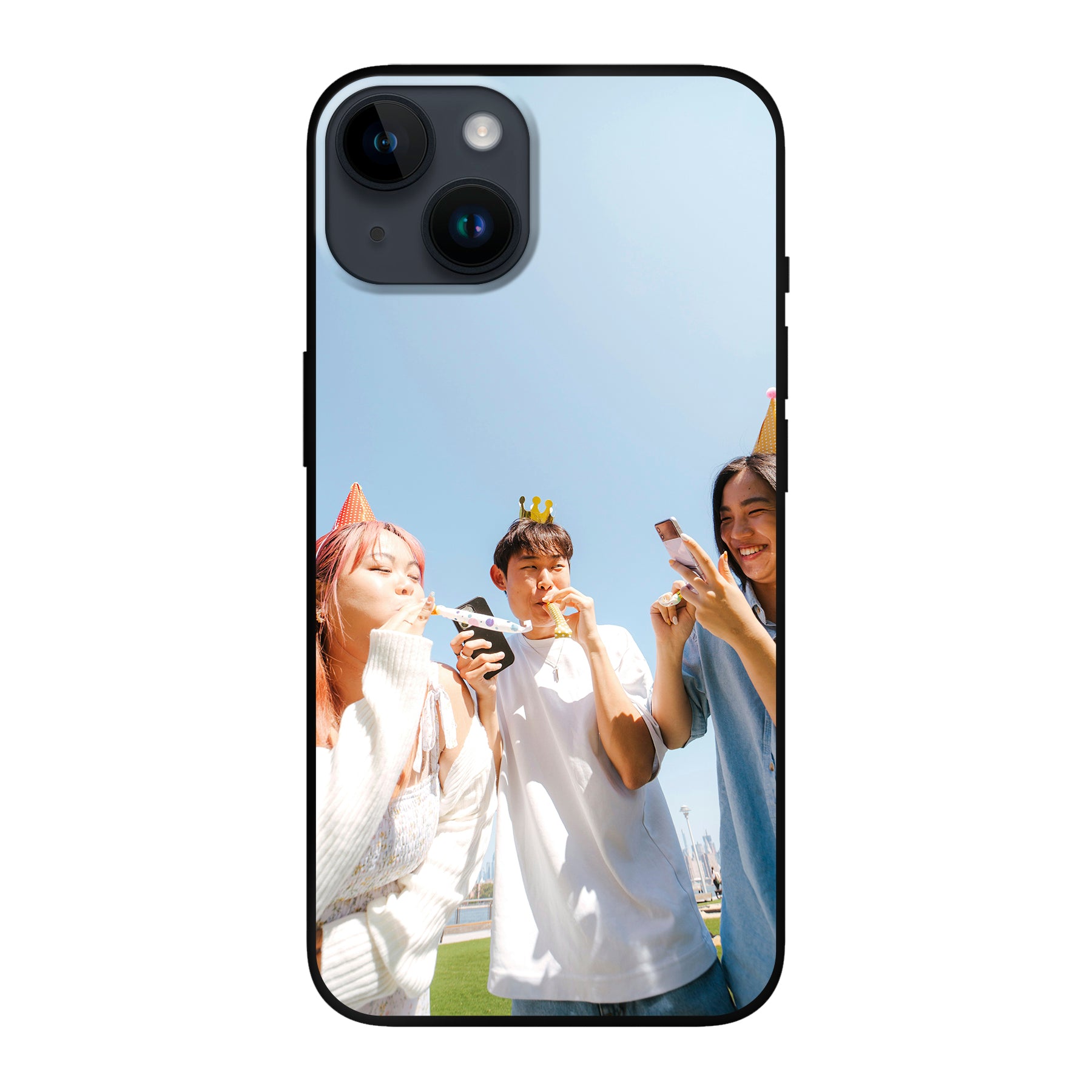 Apple iPhone 14 Hardcase (achterkant bedrukt, zwart)