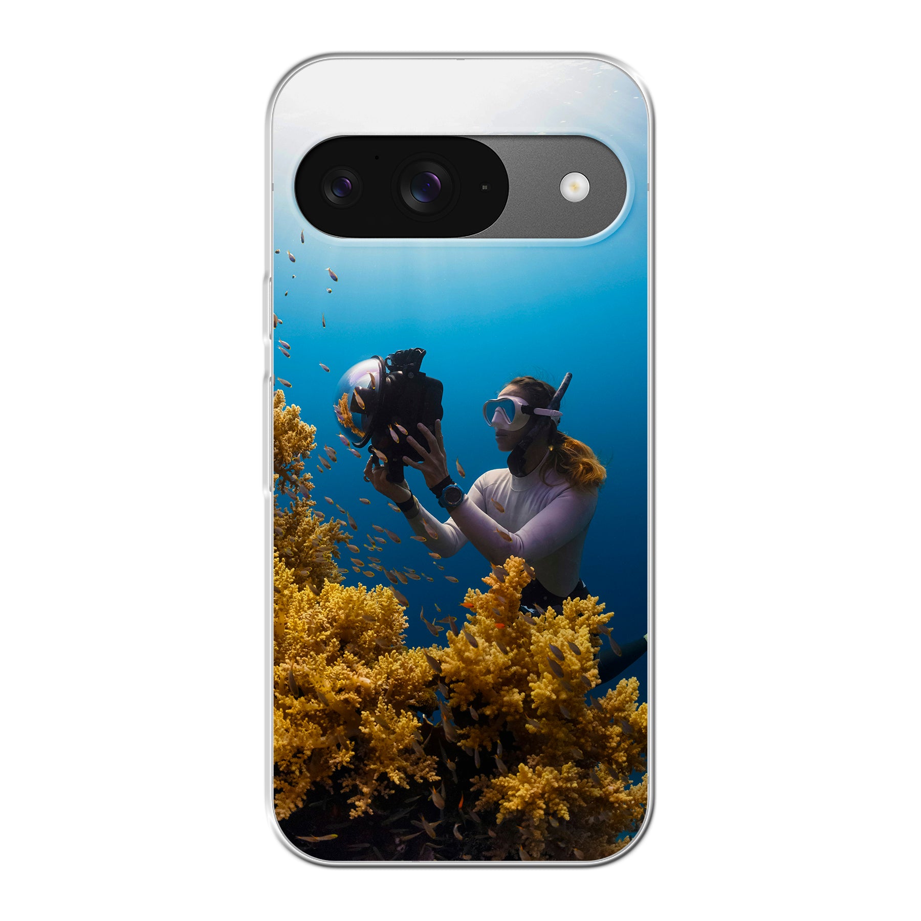 Google Pixel 9 Zachte hoes (achterkant bedrukt, transparant)