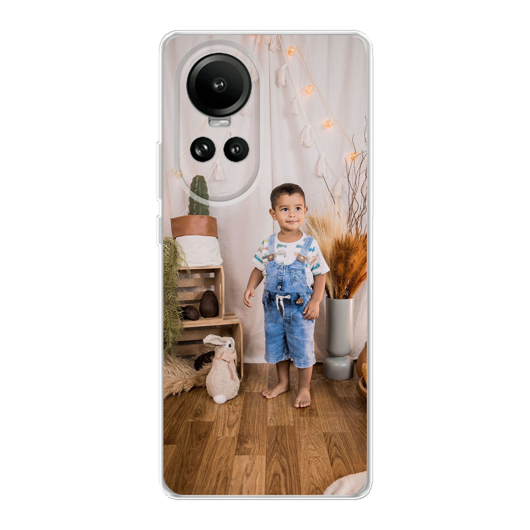 Oppo Reno 10 Zachte hoes (achterkant bedrukt, transparant)