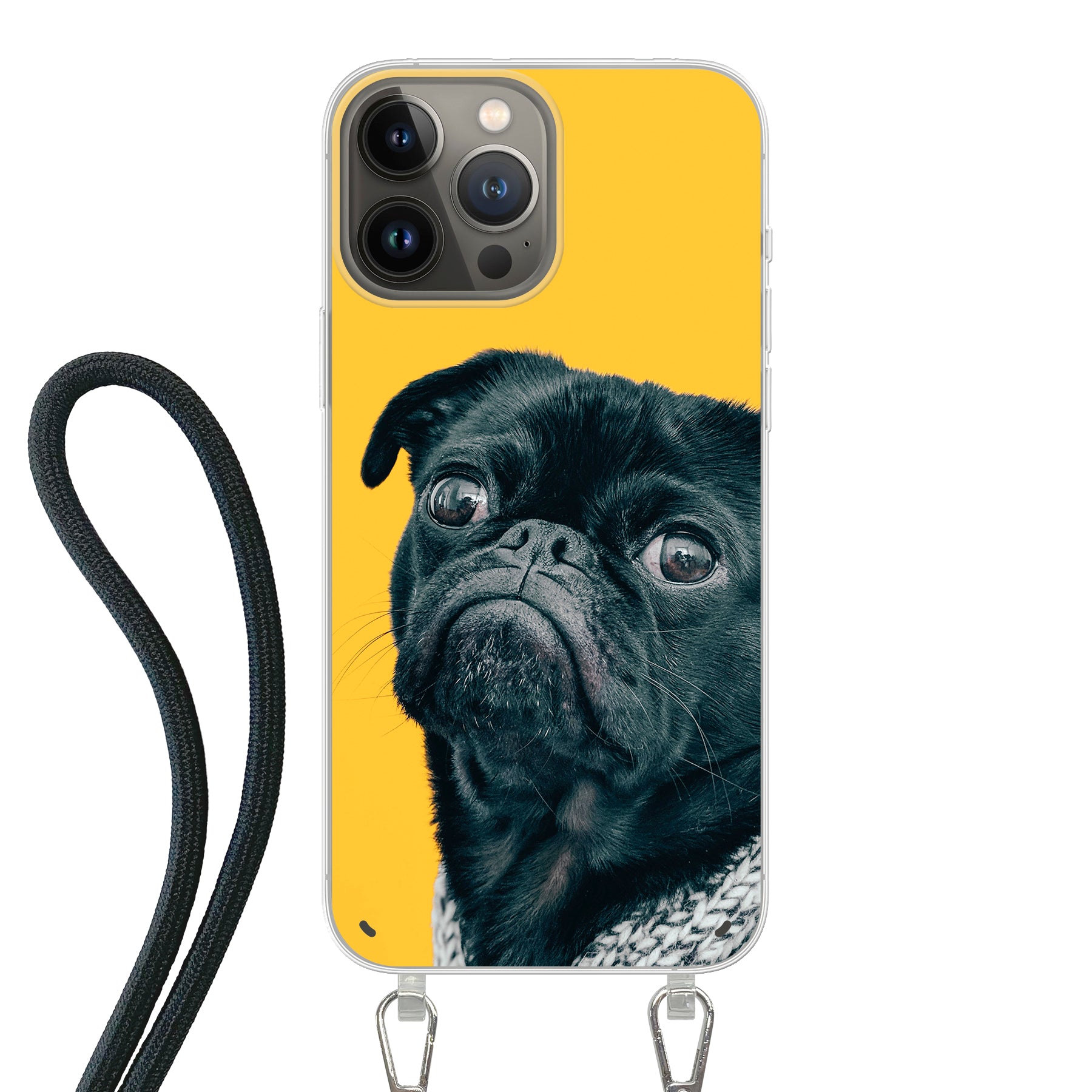Apple iPhone 13 Pro Max Crossbody hoesje (achterkant bedrukt, transparant)