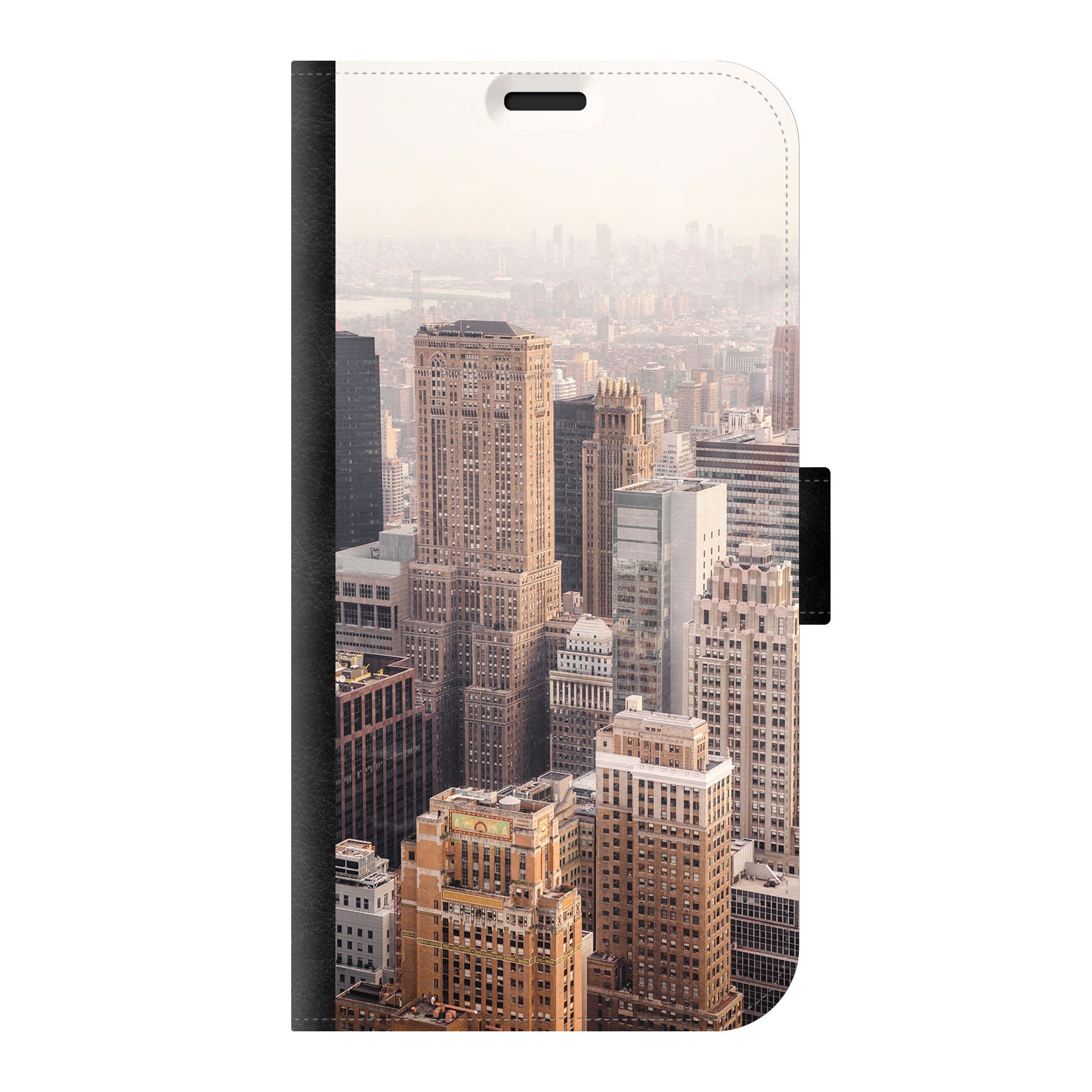 Apple iPhone 14 Wallet hoesje (voorzijde bedrukt, zwart)
