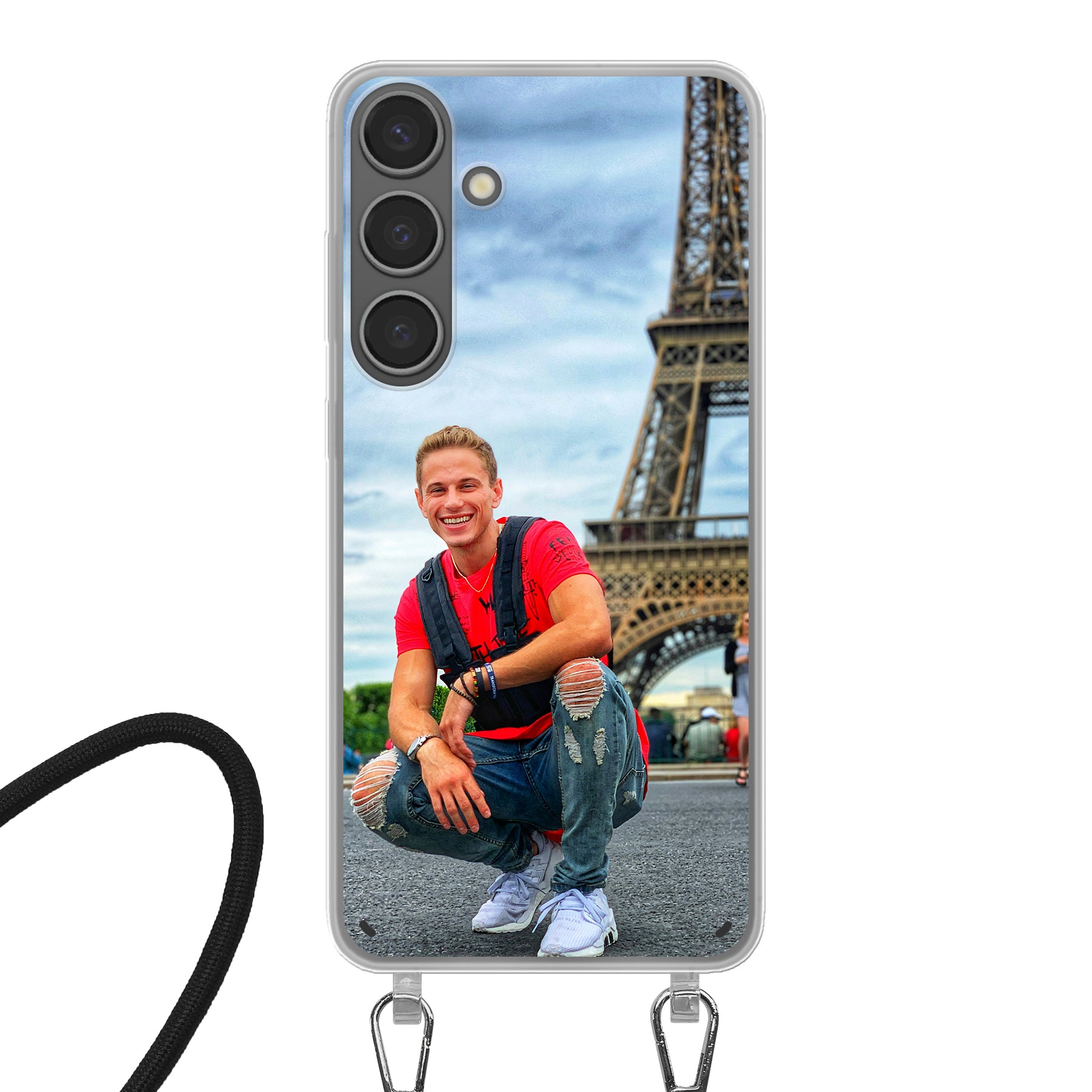 Samsung Galaxy S24 Plus Crossbody hoesje (achterkant bedrukt, transparant)