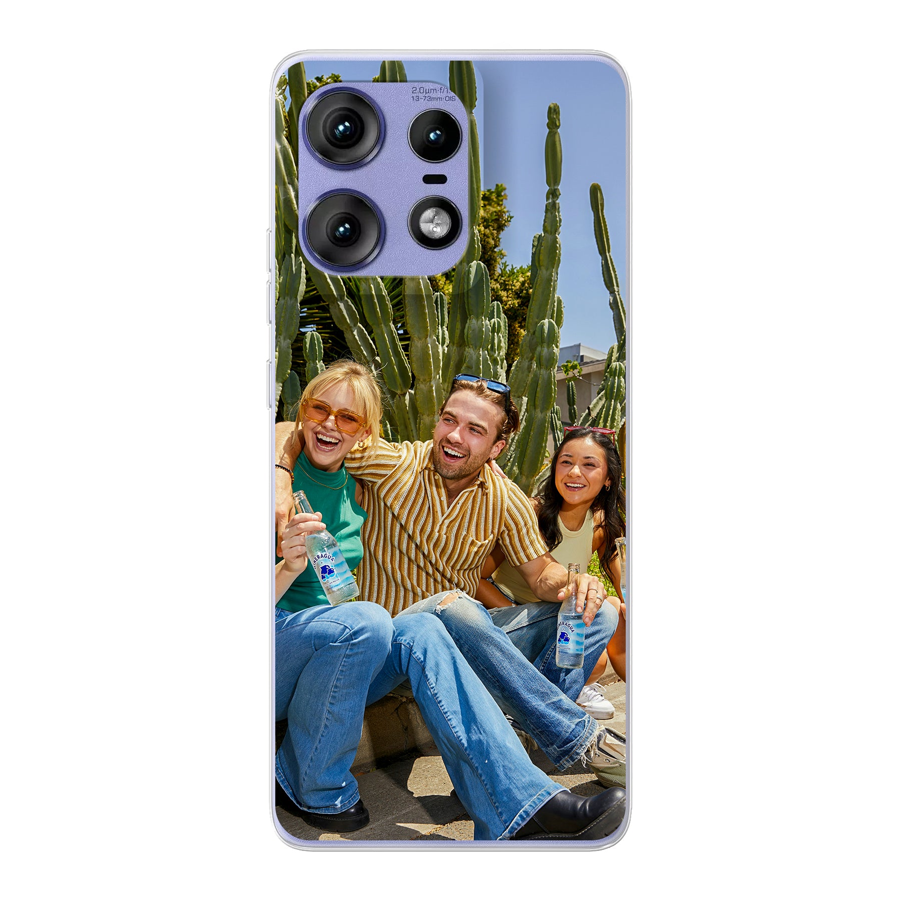 Motorola Edge 50 Pro Zachte hoes (achterkant bedrukt, transparant)