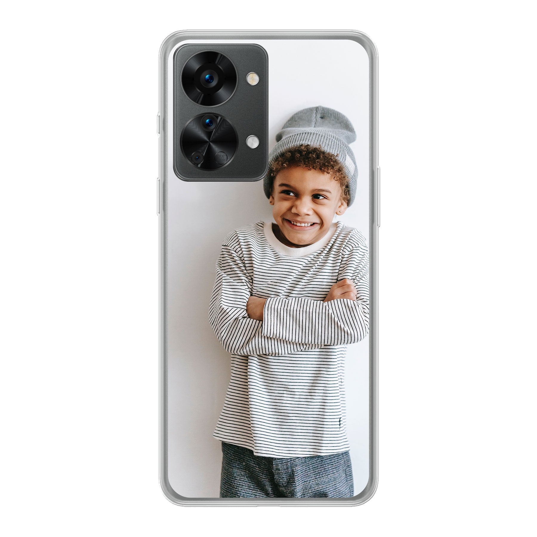 OnePlus Nord 2T Zachte hoes (achterkant bedrukt, transparant)