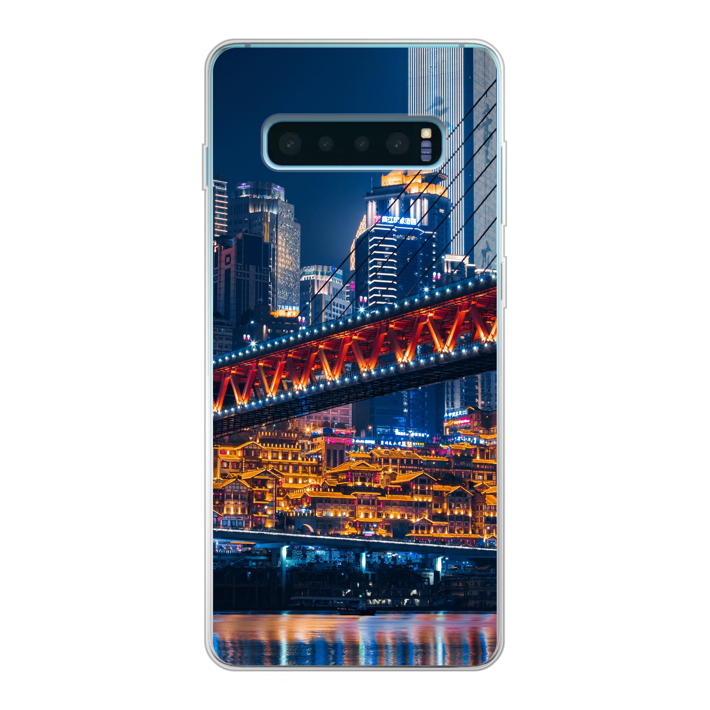Samsung Galaxy S10 Plus Zachte hoes (achterkant bedrukt, transparant)