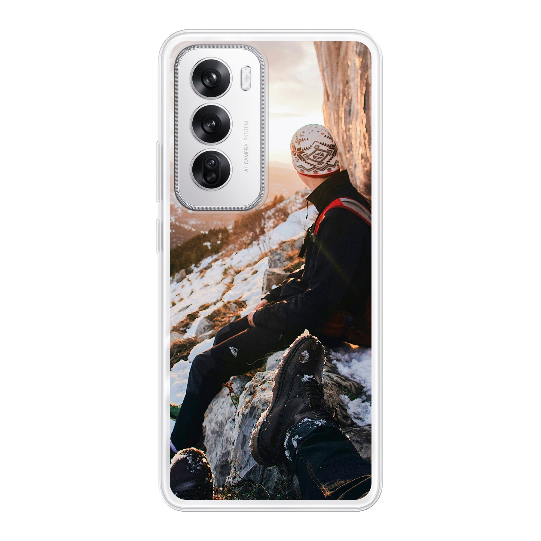 Oppo Reno12 Zachte hoes (achterkant bedrukt, transparant)