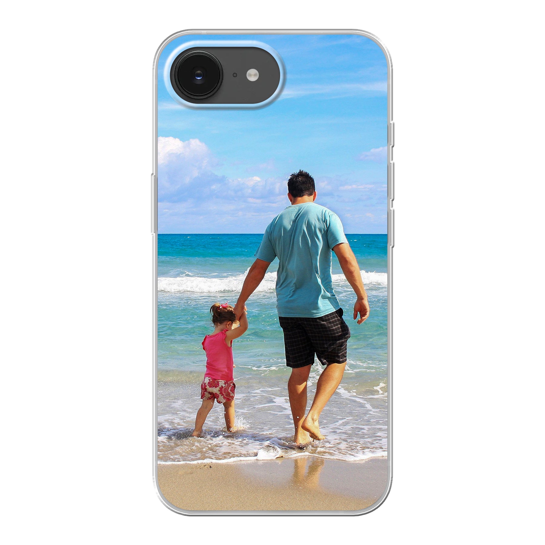 Apple iPhone 16e Zachte case (achterkant bedrukt, transparant)