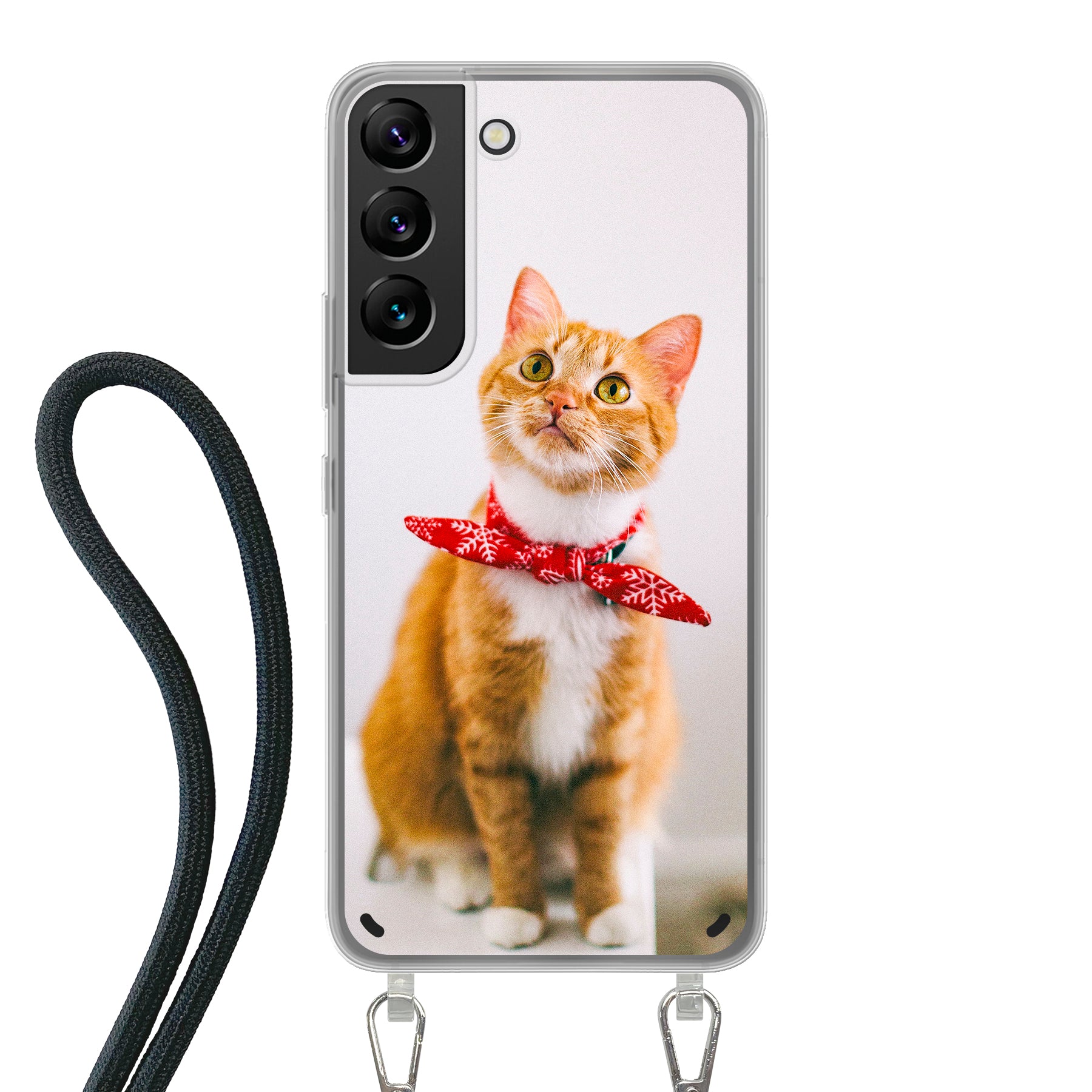Samsung Galaxy S22 Crossbody hoesje (achterkant bedrukt, transparant)