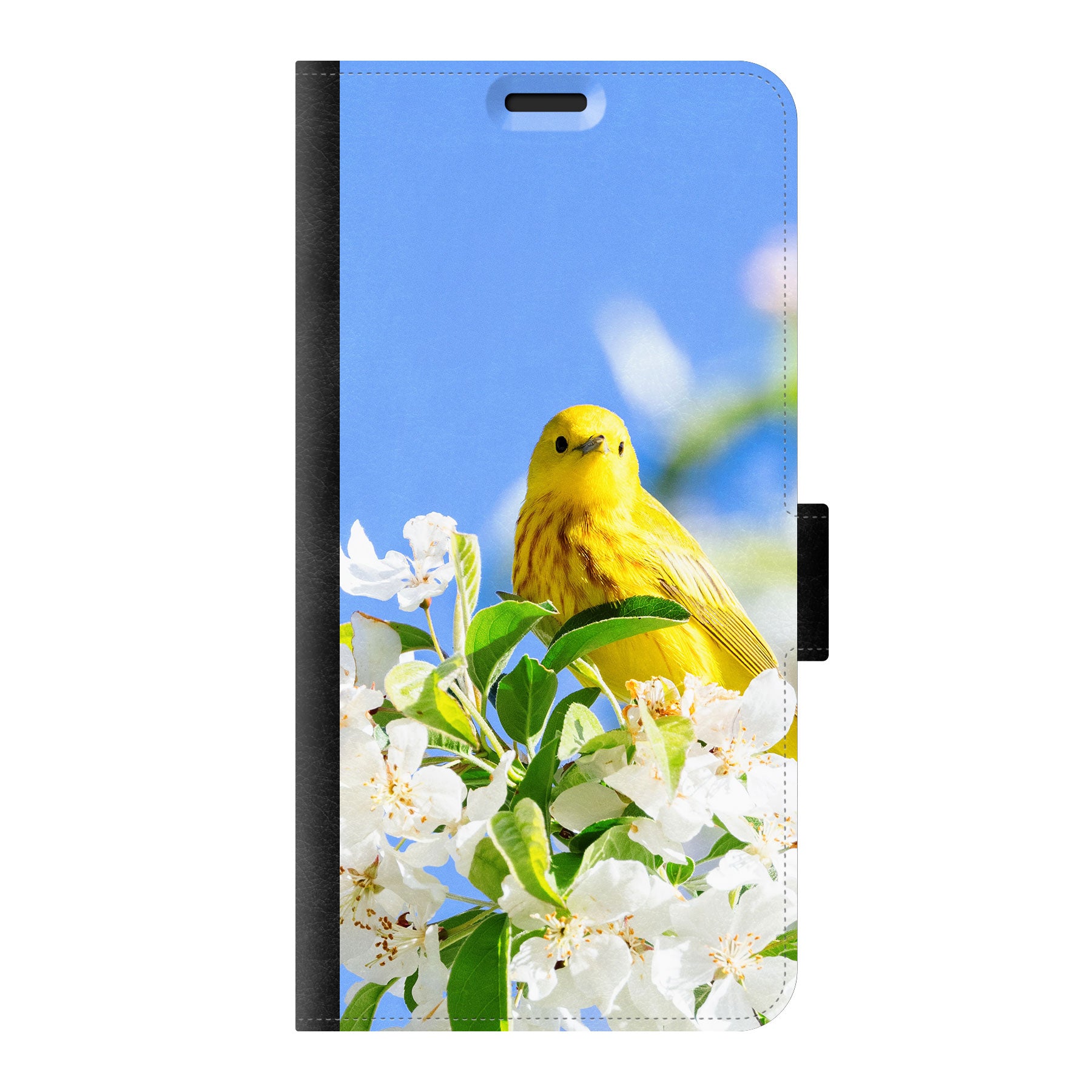 Samsung Galaxy S22 Wallet hoesje (voorzijde bedrukt, zwart)