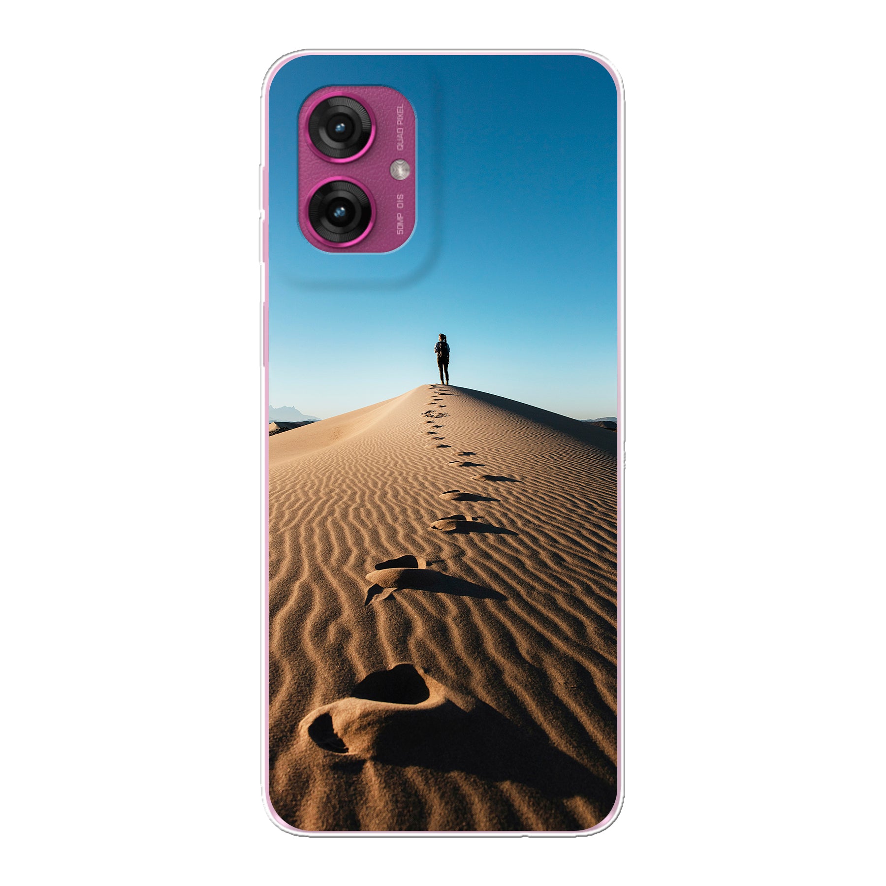 Motorola Moto G55 Soft case (back printed, transparent)