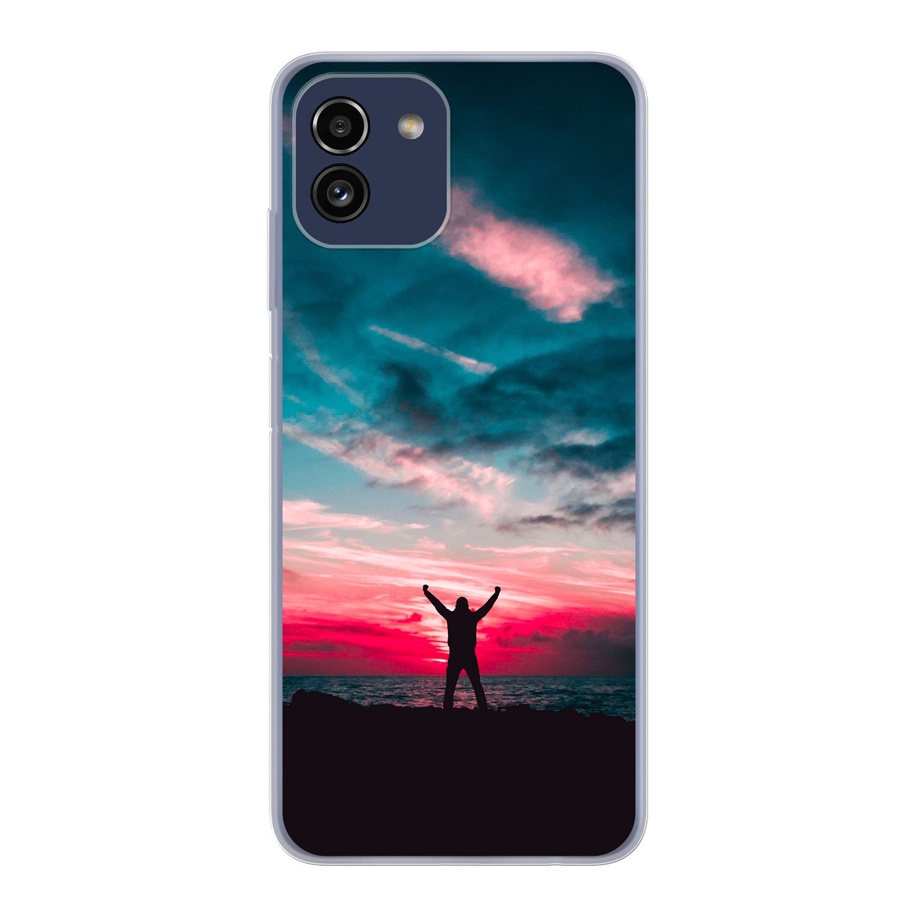 Samsung Galaxy A03 Zachte hoes (achterkant bedrukt, transparant)