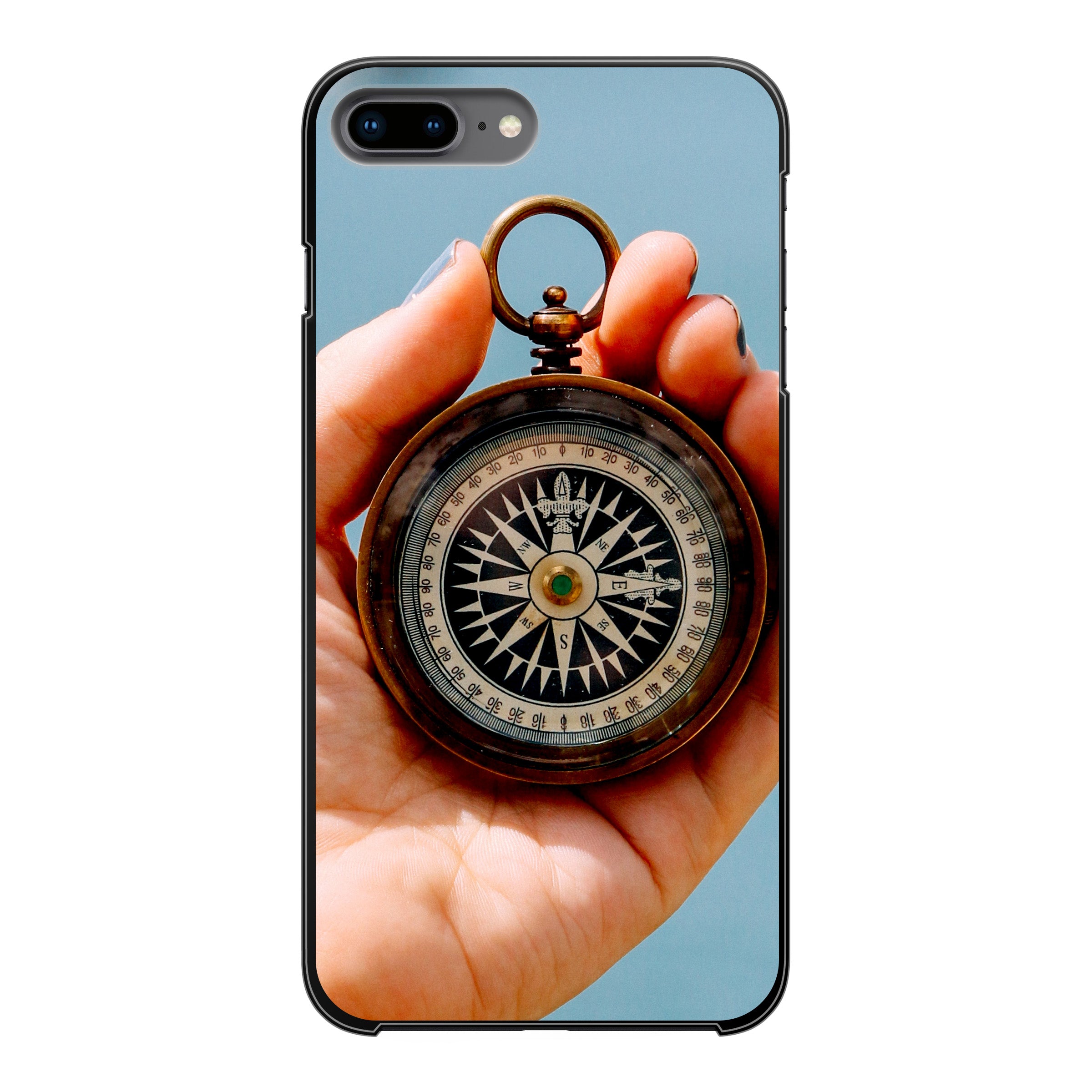 Apple iPhone 7 Plus / 8 Plus Hardcase (achterkant bedrukt, zwart)