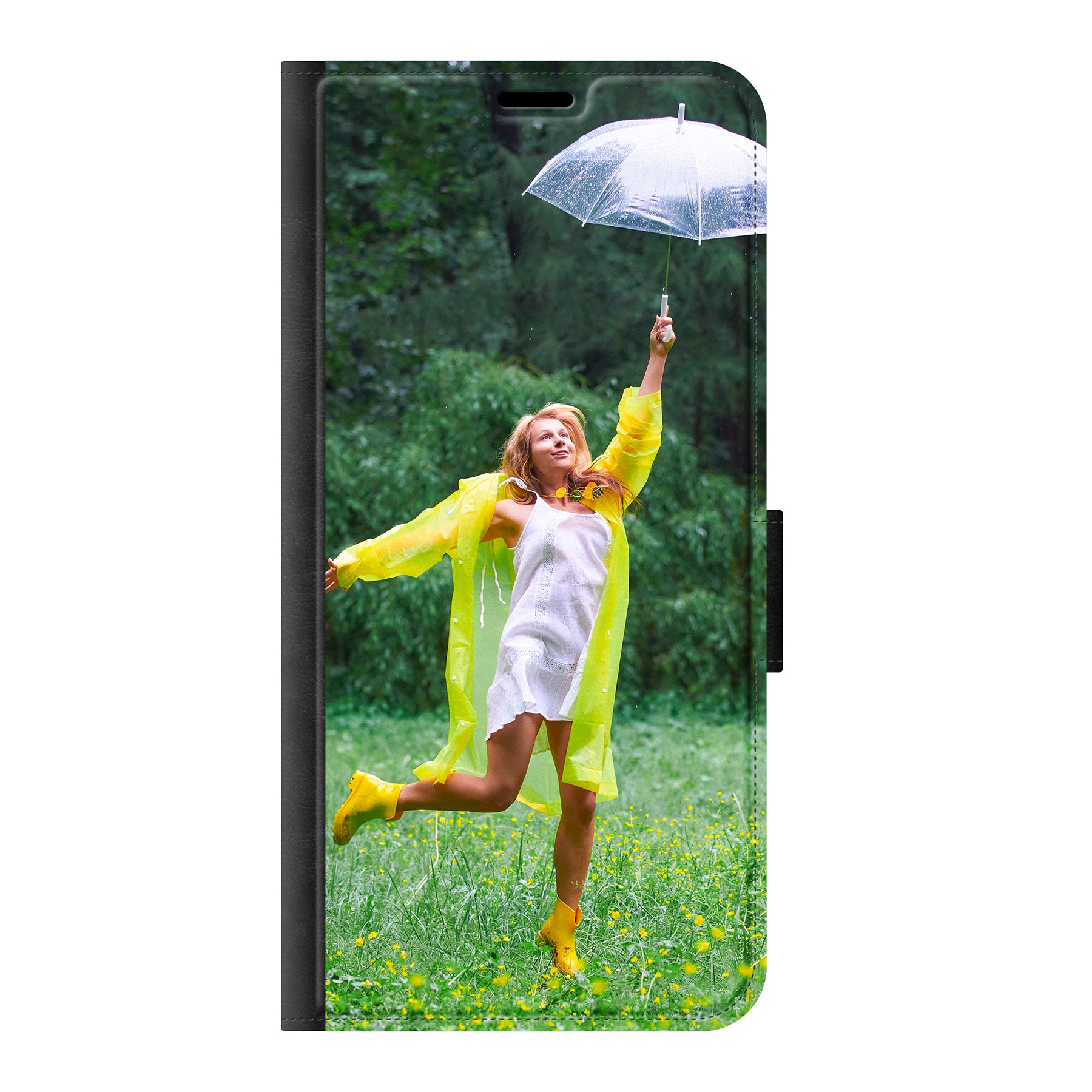 Samsung Galaxy A56 Wallet hoesje (voorzijde bedrukt, zwart)