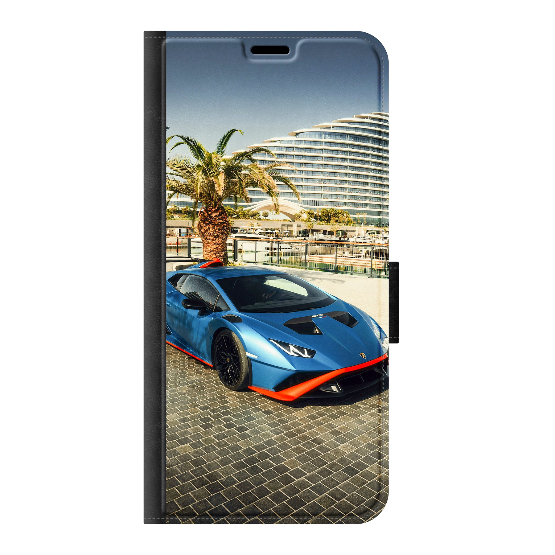 Samsung Galaxy A35 Wallet hoesje (voorzijde bedrukt, zwart)