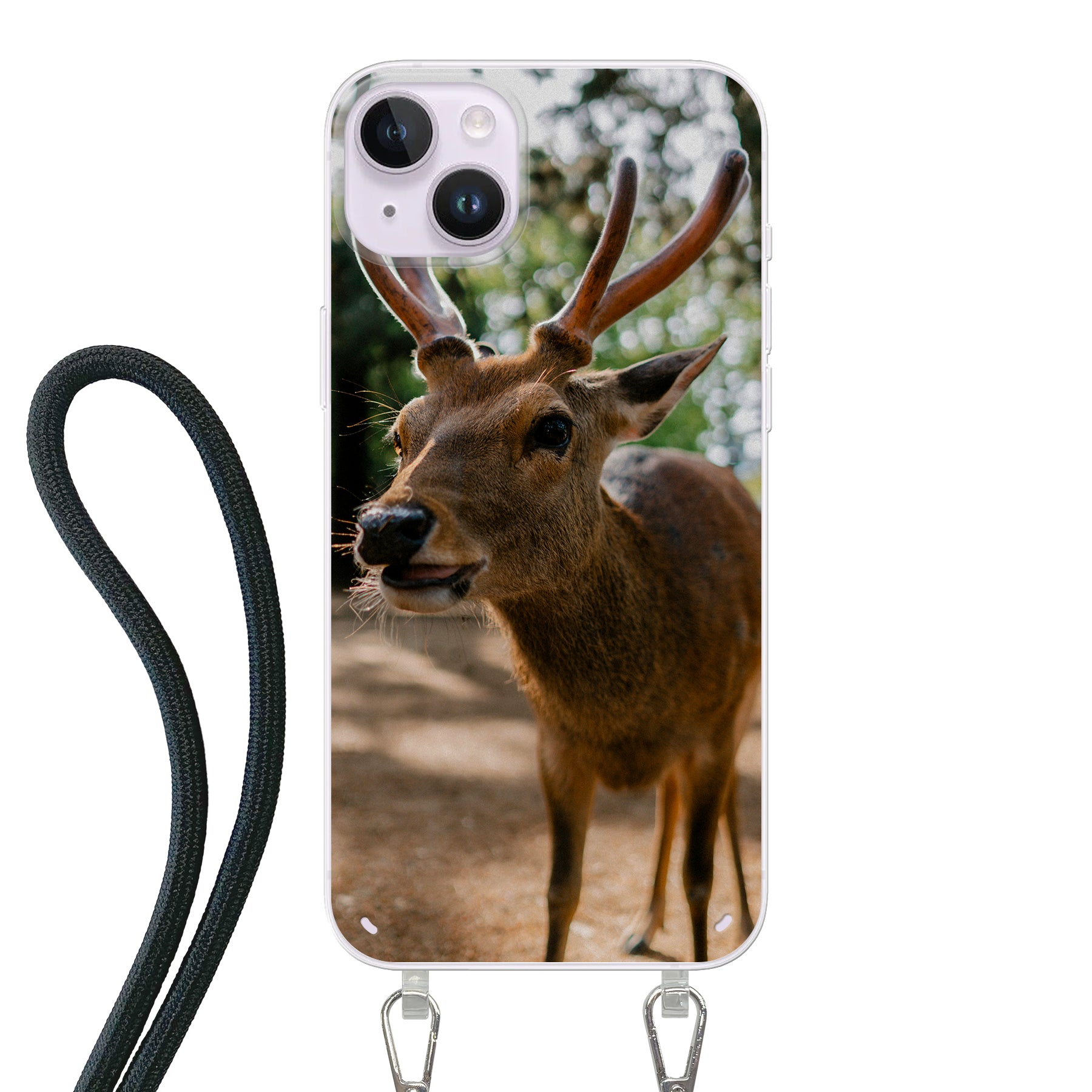 Apple iPhone 14 Plus Crossbody hoesje (achterkant bedrukt, transparant)