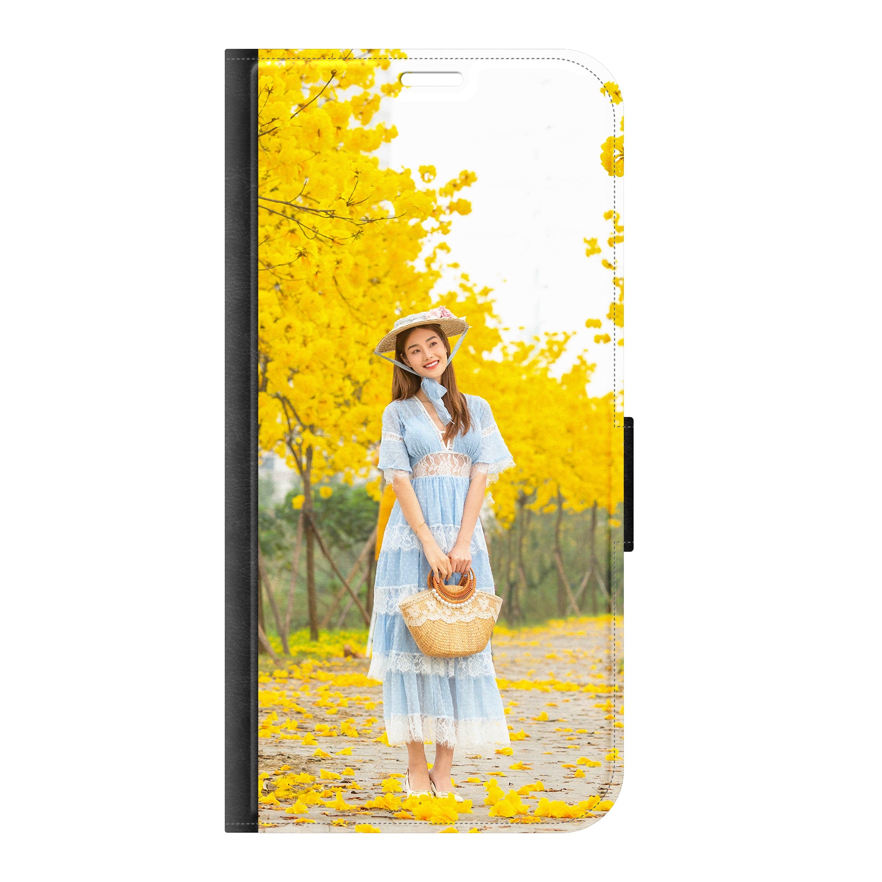Samsung Galaxy S25 Plus Wallet hoesje (voorzijde bedrukt, zwart)