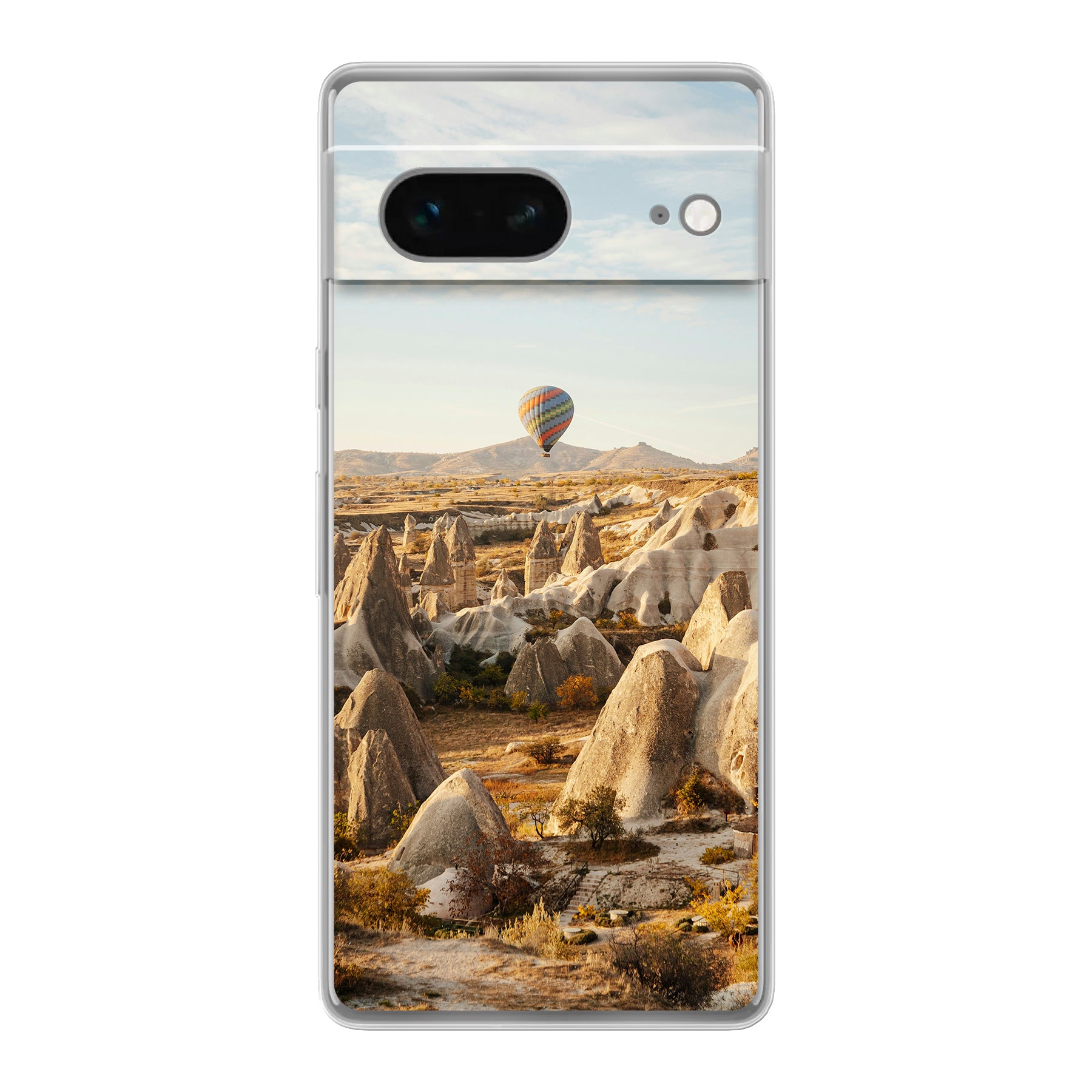 Google Pixel 7 Zachte hoes (achterkant bedrukt, transparant)