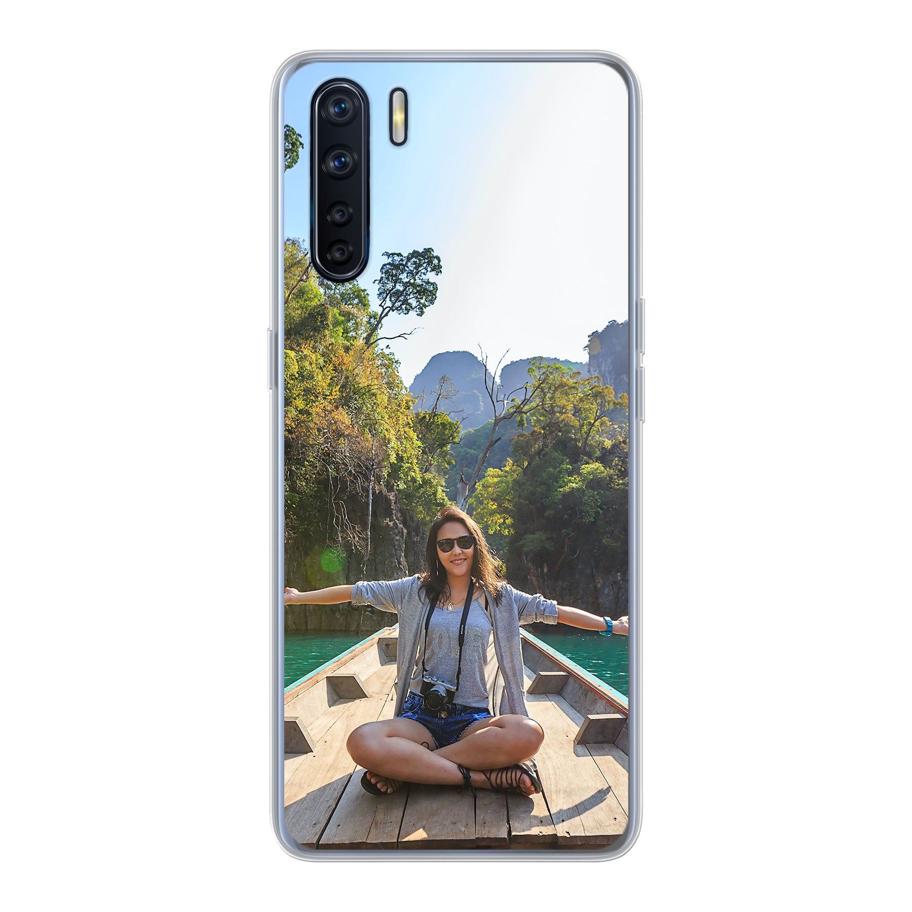 Oppo A91 Zachte case (achterkant bedrukt, transparant)