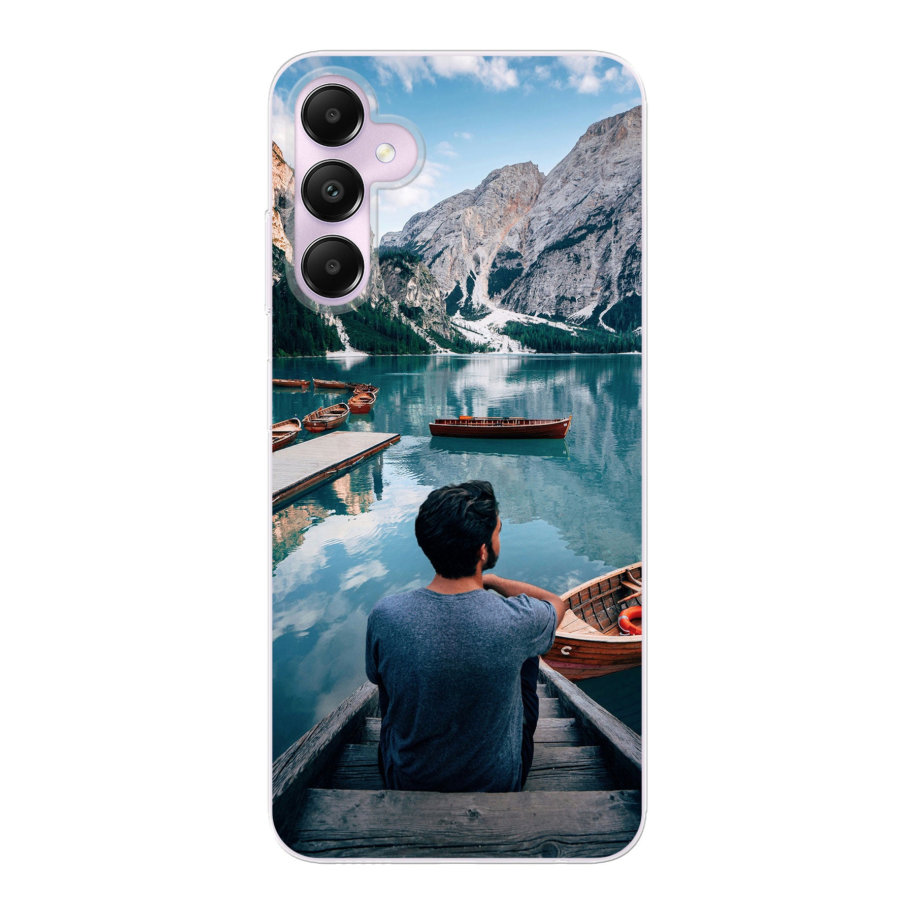 Samsung Galaxy A05s Zachte hoes (achterkant bedrukt, transparant)