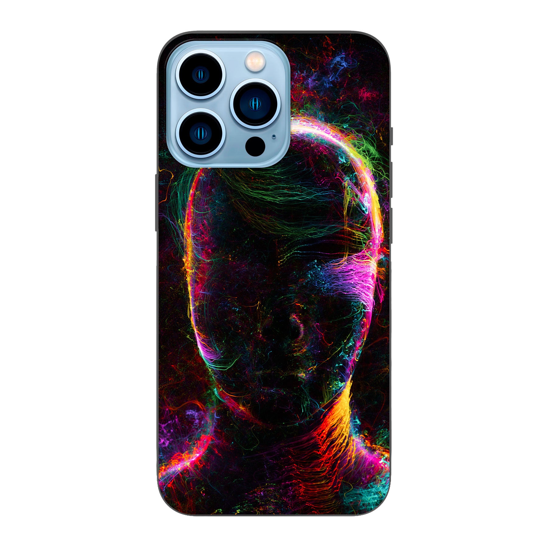 Apple iPhone 13 Pro Max Zachte hoes (achterkant bedrukt, zwart)
