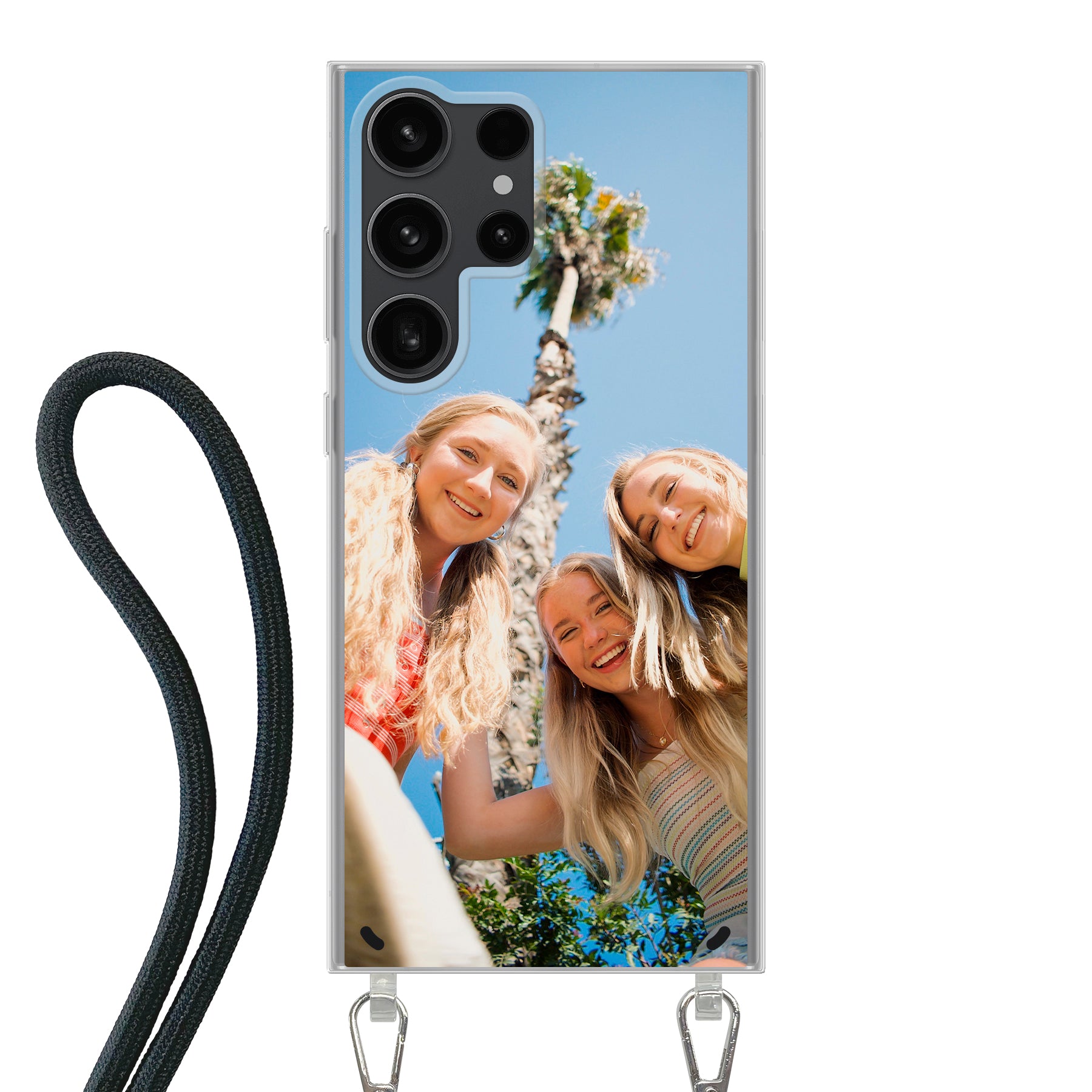 Samsung Galaxy S23 Ultra Crossbody hoesje (achterkant bedrukt, transparant)