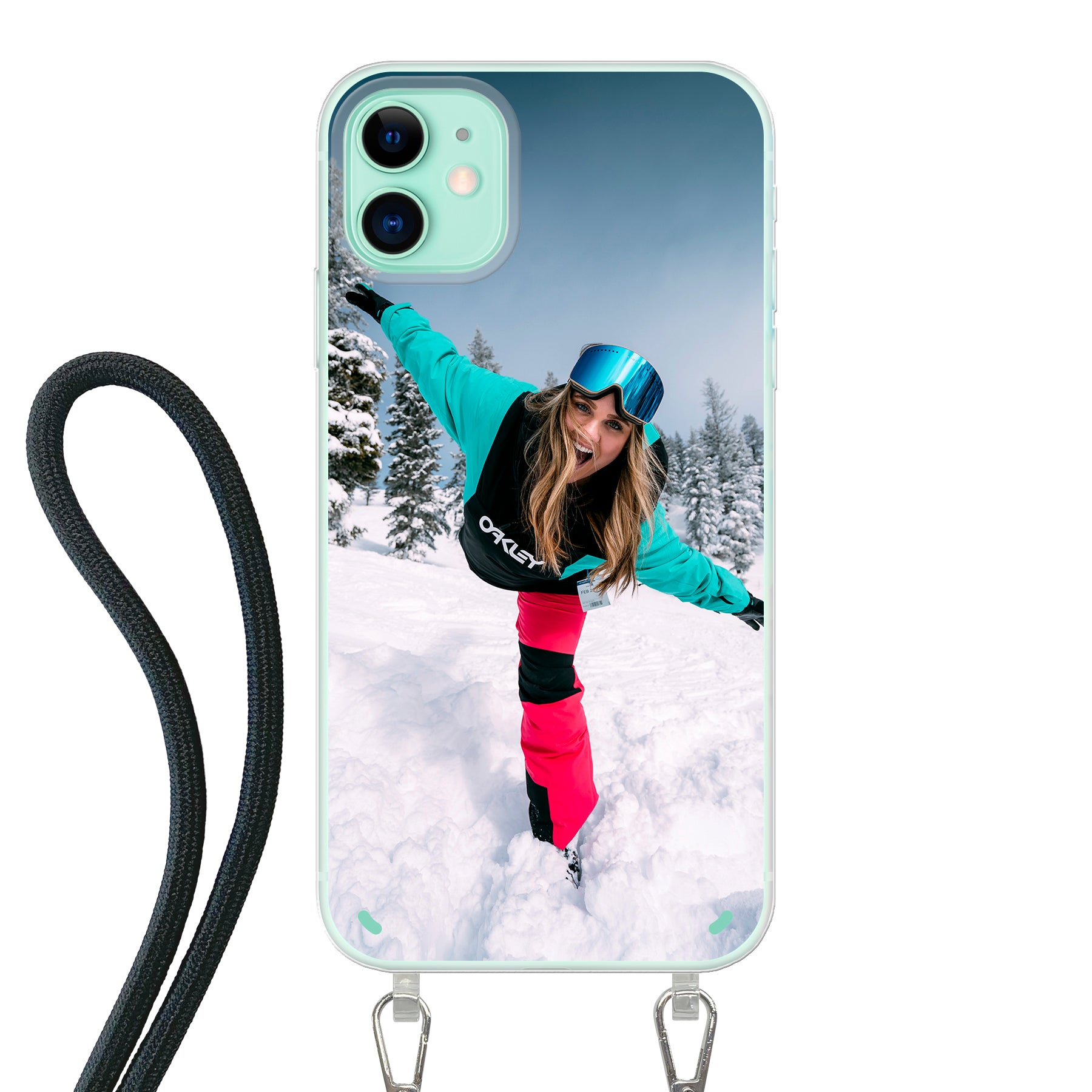 Apple iPhone 11 Crossbody hoesje (achterkant bedrukt, transparant)