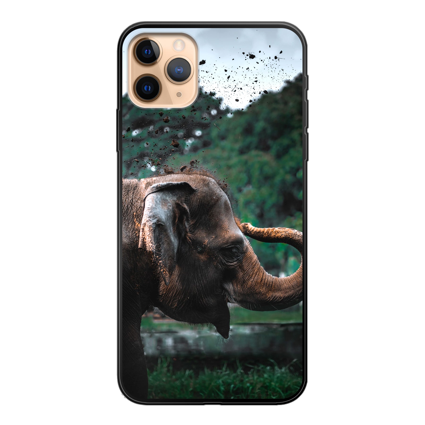 Apple iPhone 11 Pro Max Zachte hoes (achterkant bedrukt, zwart)
