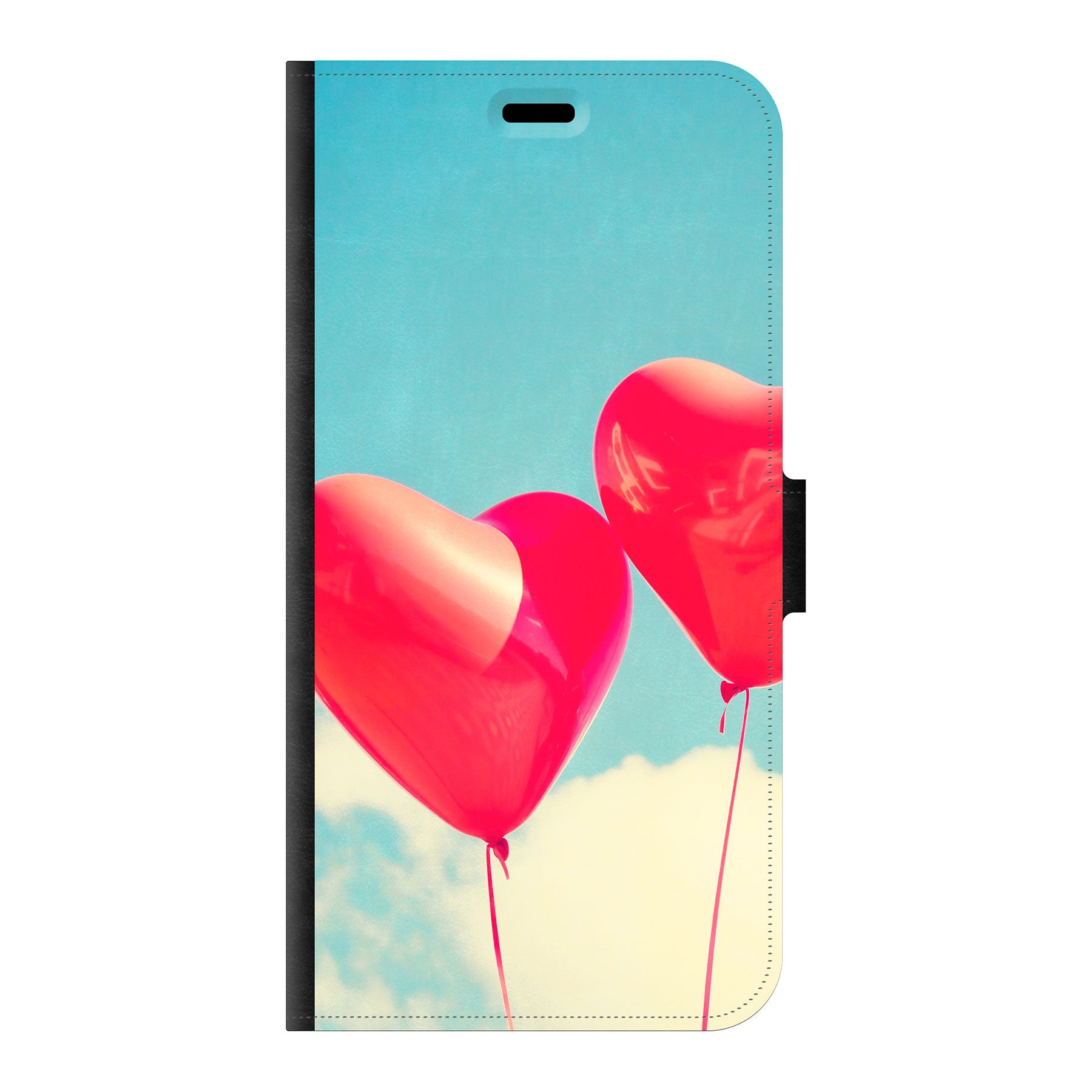 Apple iPhone 15 Plus Wallet hoesje (voorzijde bedrukt, zwart)