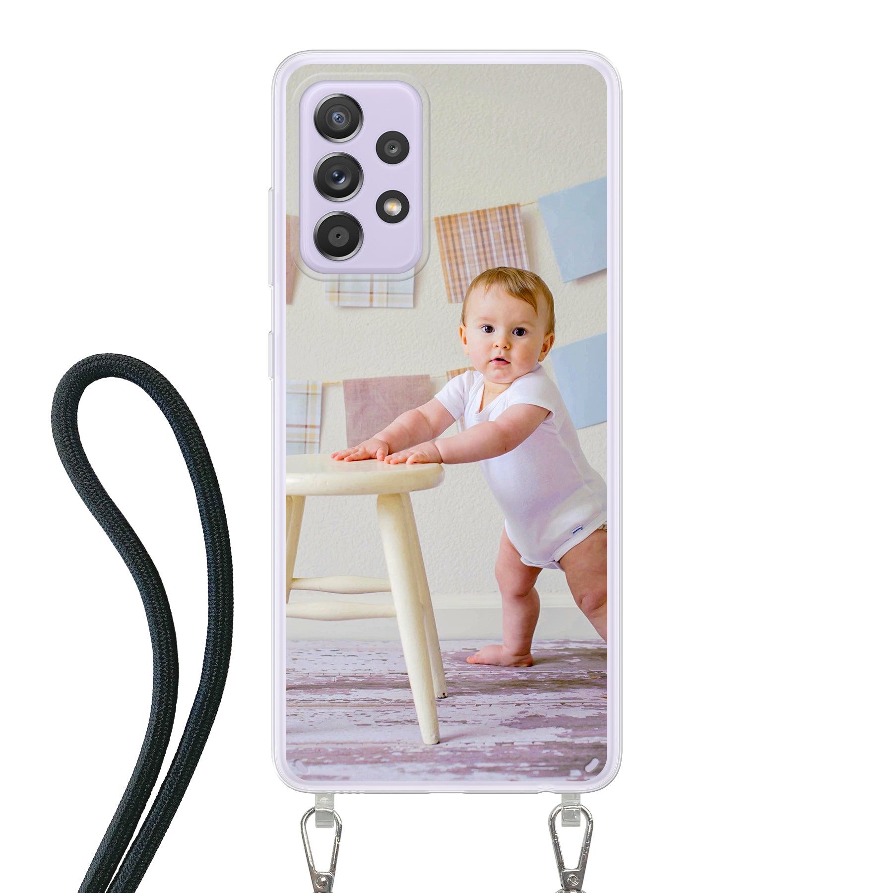 Samsung Galaxy A52 / A52 5G / A52s 5G Crossbody hoesje (achterkant bedrukt, transparant)